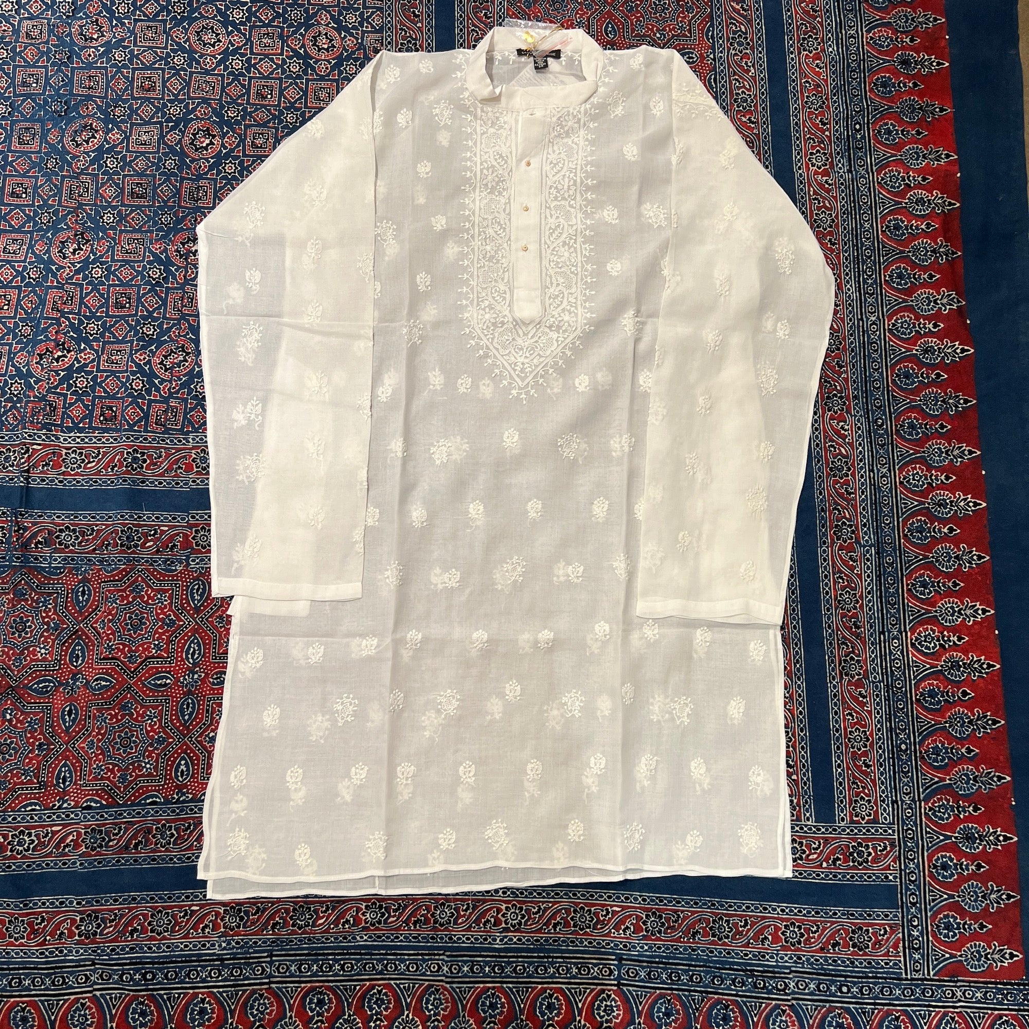 LH 1126-Hand Embroidered Wedding & Puja Kurtas - Vintage India NYC