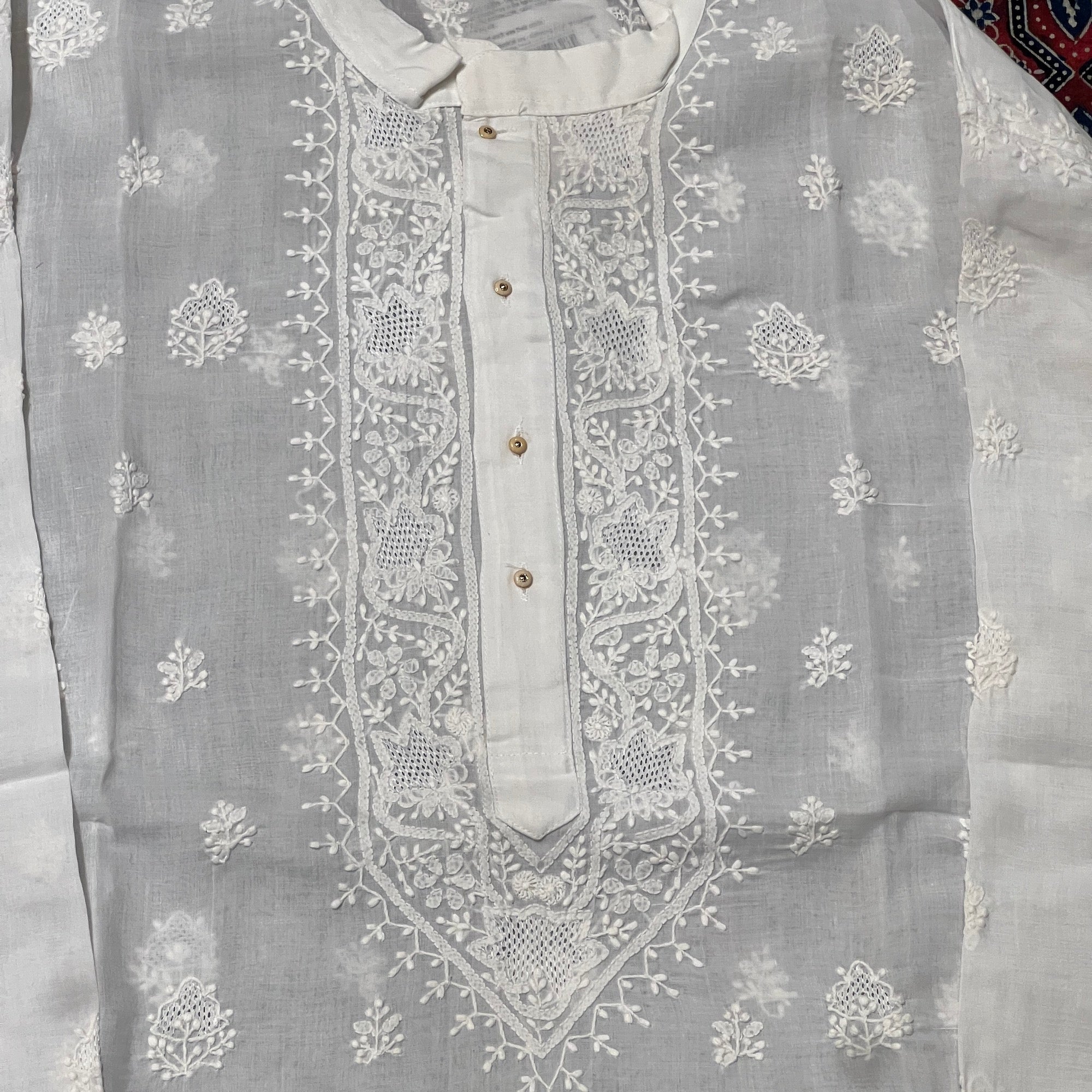 LH 1126-Hand Embroidered Wedding & Puja Kurtas - Vintage India NYC