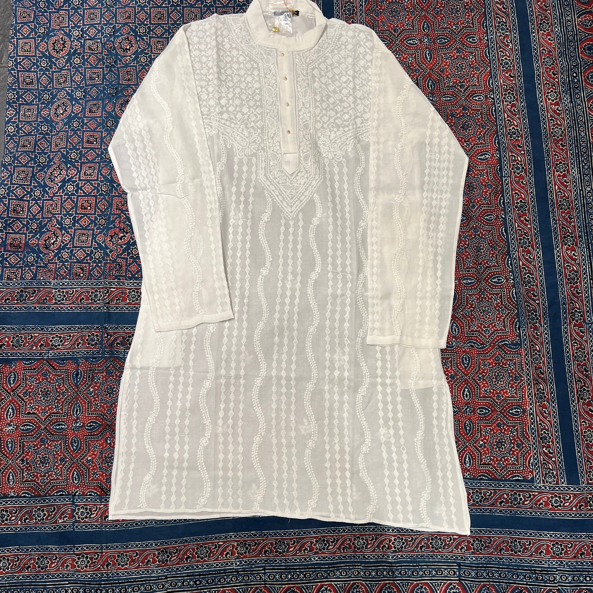 LH 1126-Hand Embroidered Wedding & Puja Kurtas - Vintage India NYC