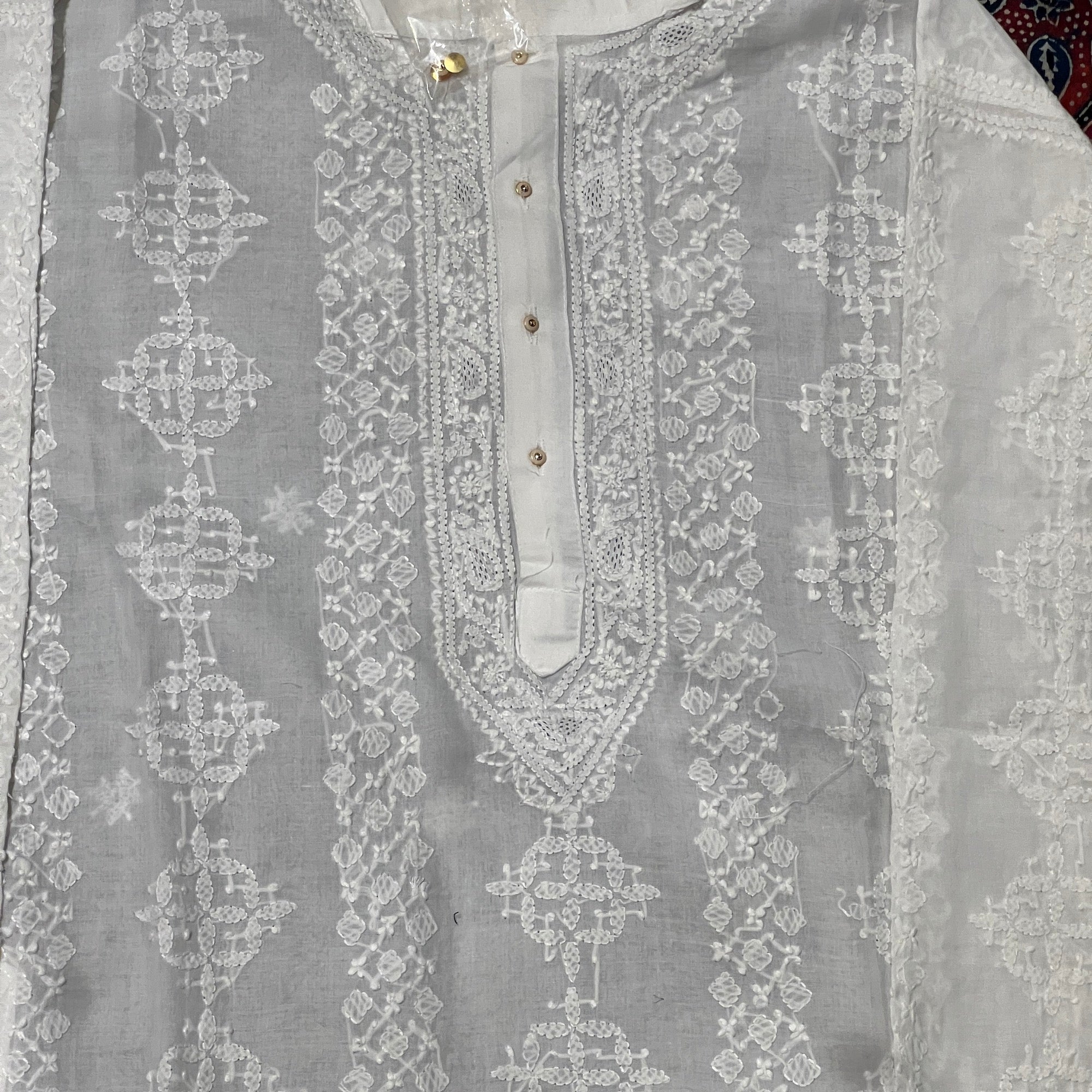 LH 1126-Hand Embroidered Wedding & Puja Kurtas - Vintage India NYC