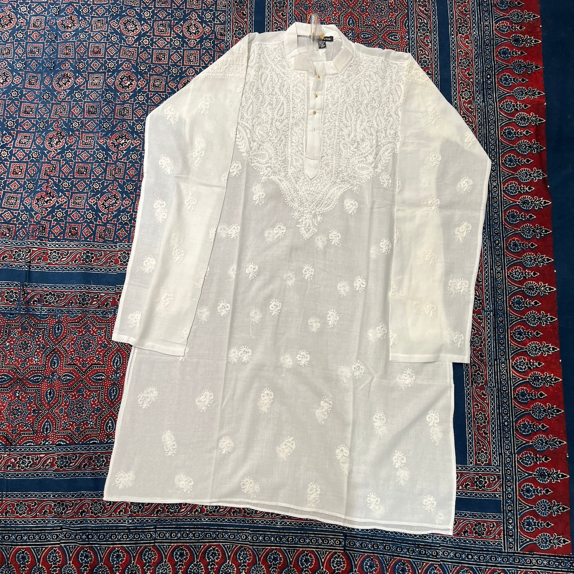 LH 1126-Hand Embroidered Wedding & Puja Kurtas - Vintage India NYC