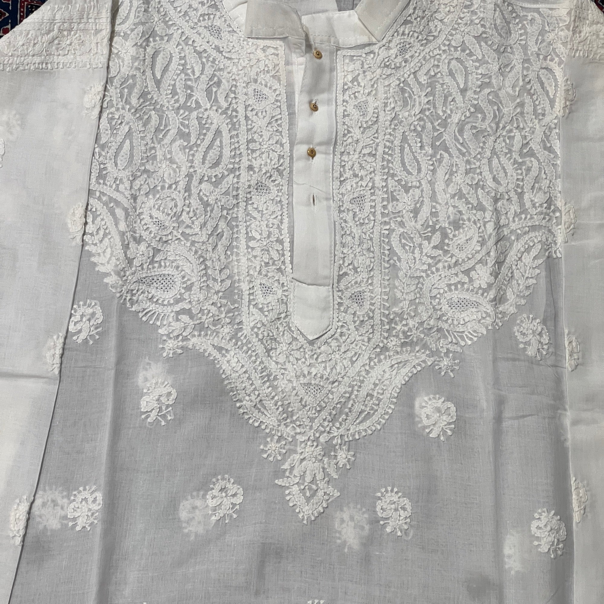 LH 1126-Hand Embroidered Wedding & Puja Kurtas - Vintage India NYC