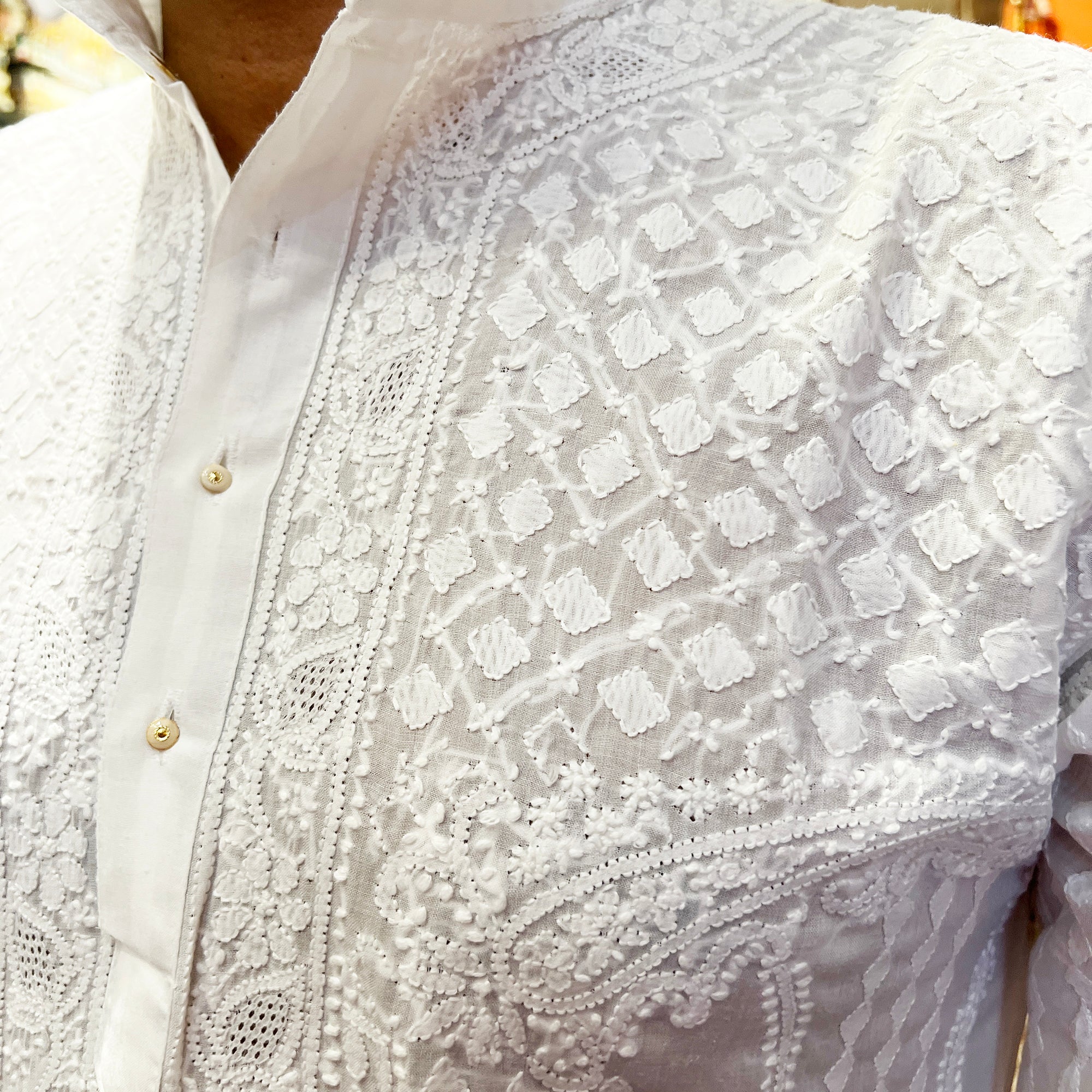 LH 1126-Hand Embroidered Wedding & Puja Kurtas - Vintage India NYC