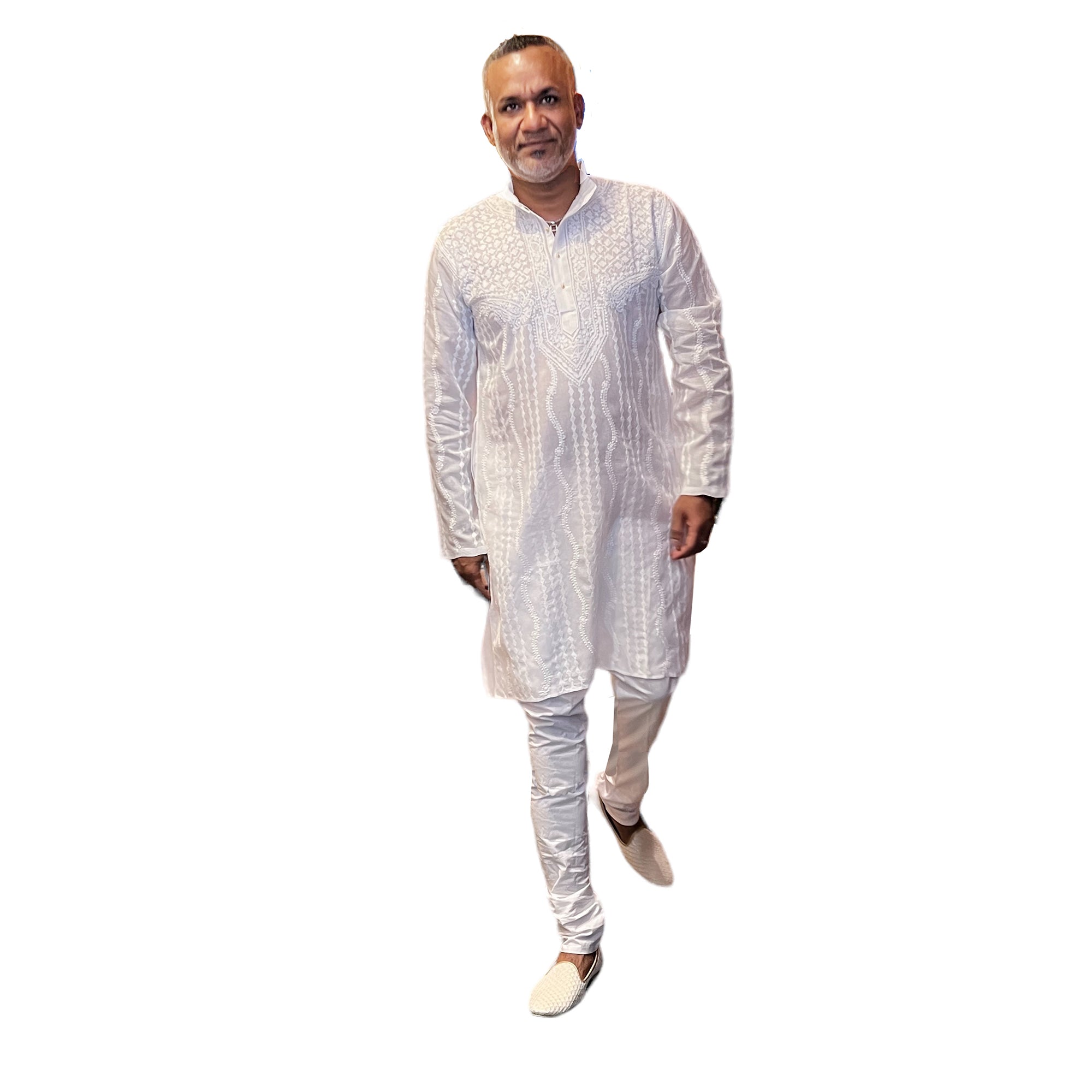 LH 1126-Hand Embroidered Wedding & Puja Kurtas - Vintage India NYC