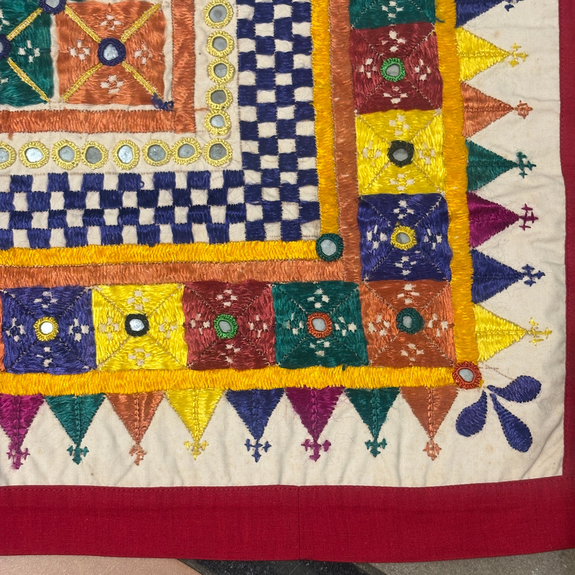 Vintage Embroidered Wallhanging-2 pc-26 x 26