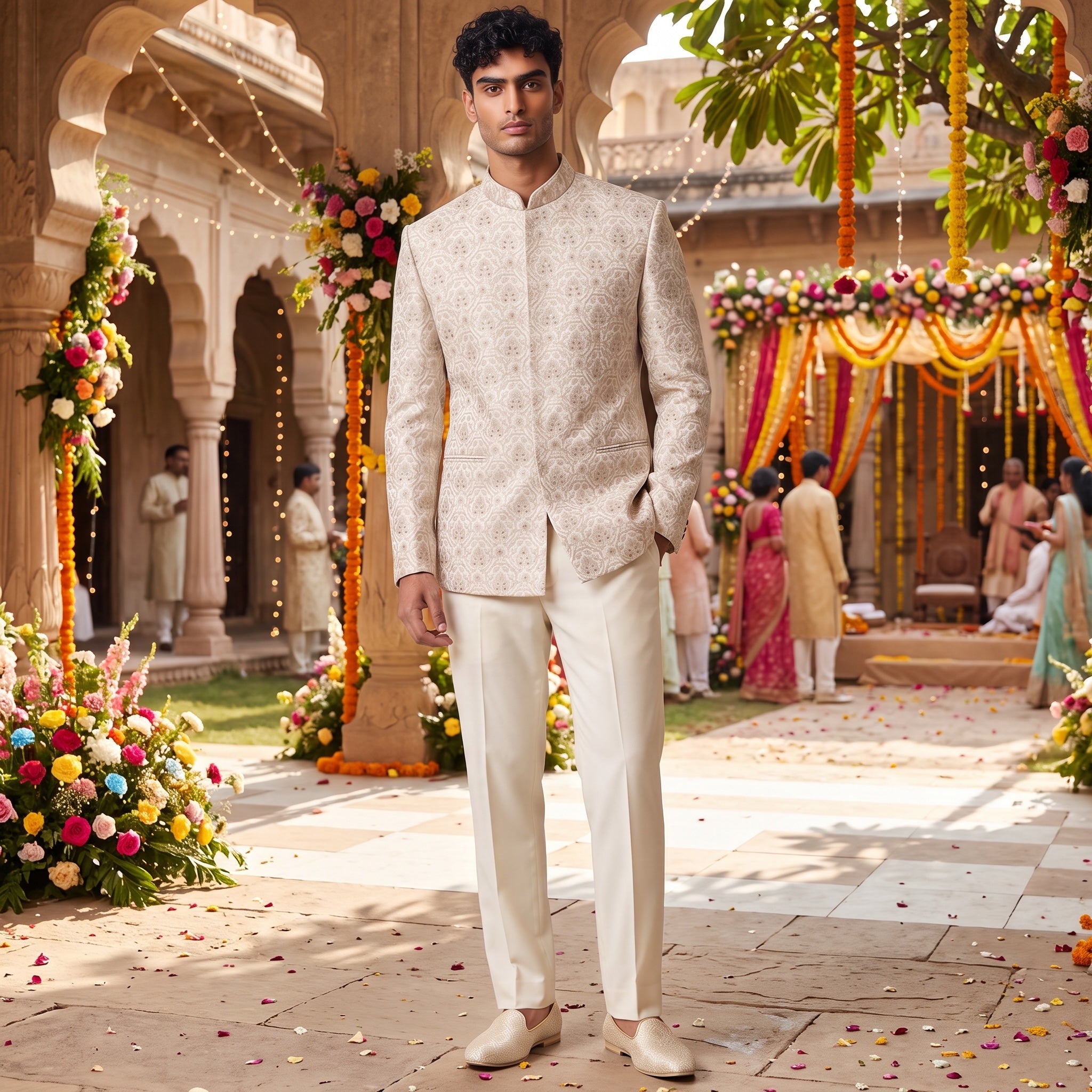 Light Gold Leaf Mirrored Jodhpuri