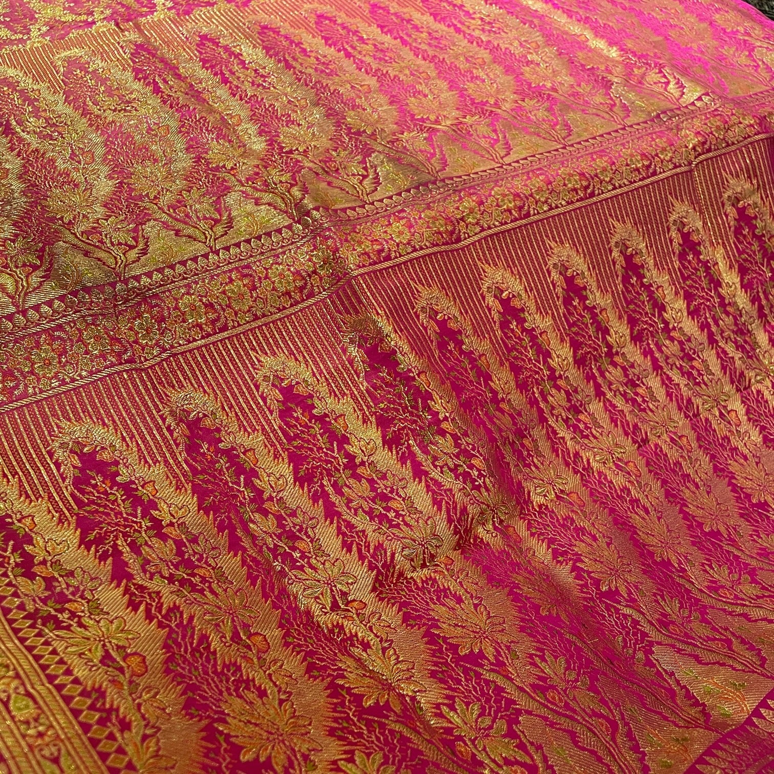 Vintage Banarasi Saree w Blouse Piece-812 - Vintage India NYC
