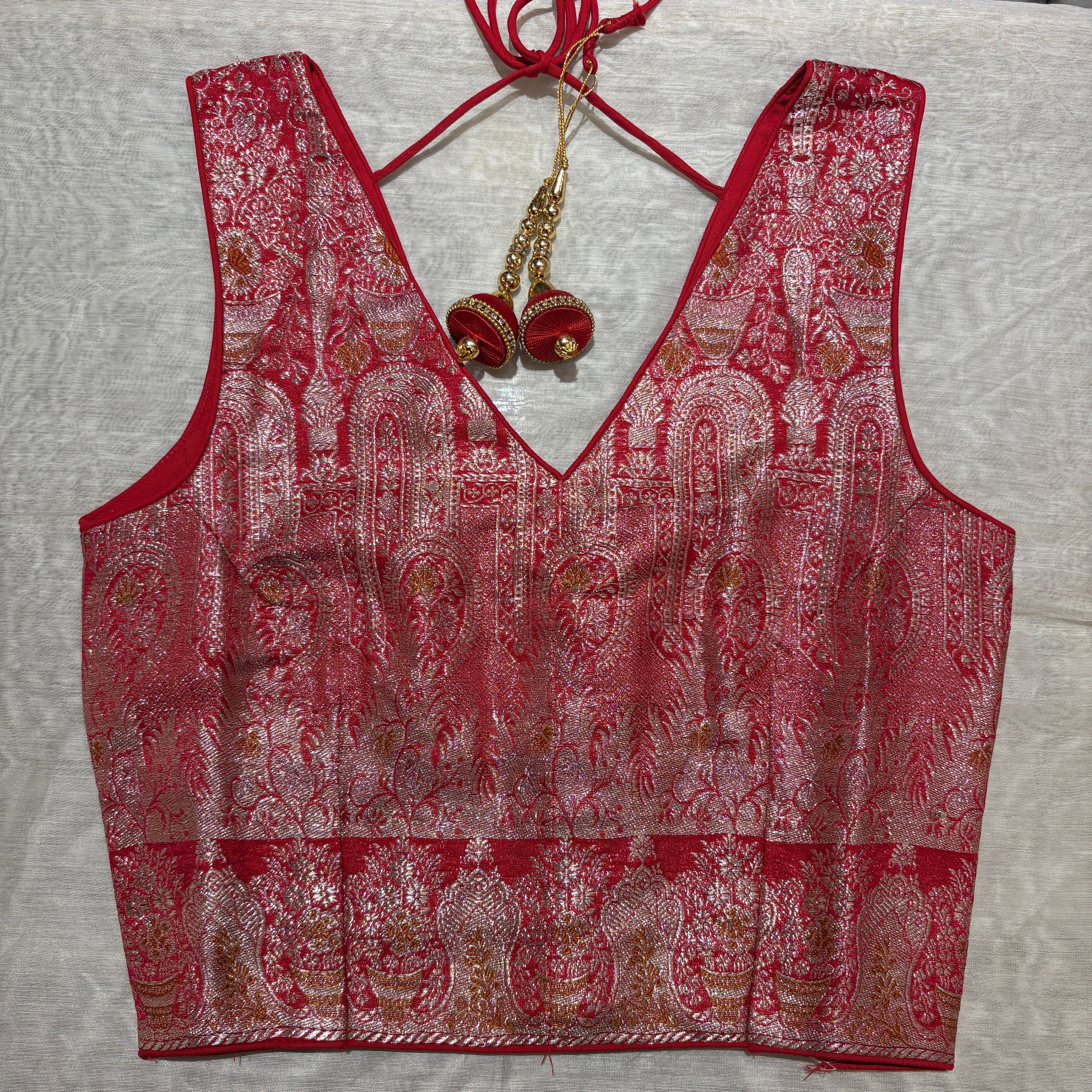 Brocade & Embroidered Saree Blouses 25-Size 28 - Vintage India NYC