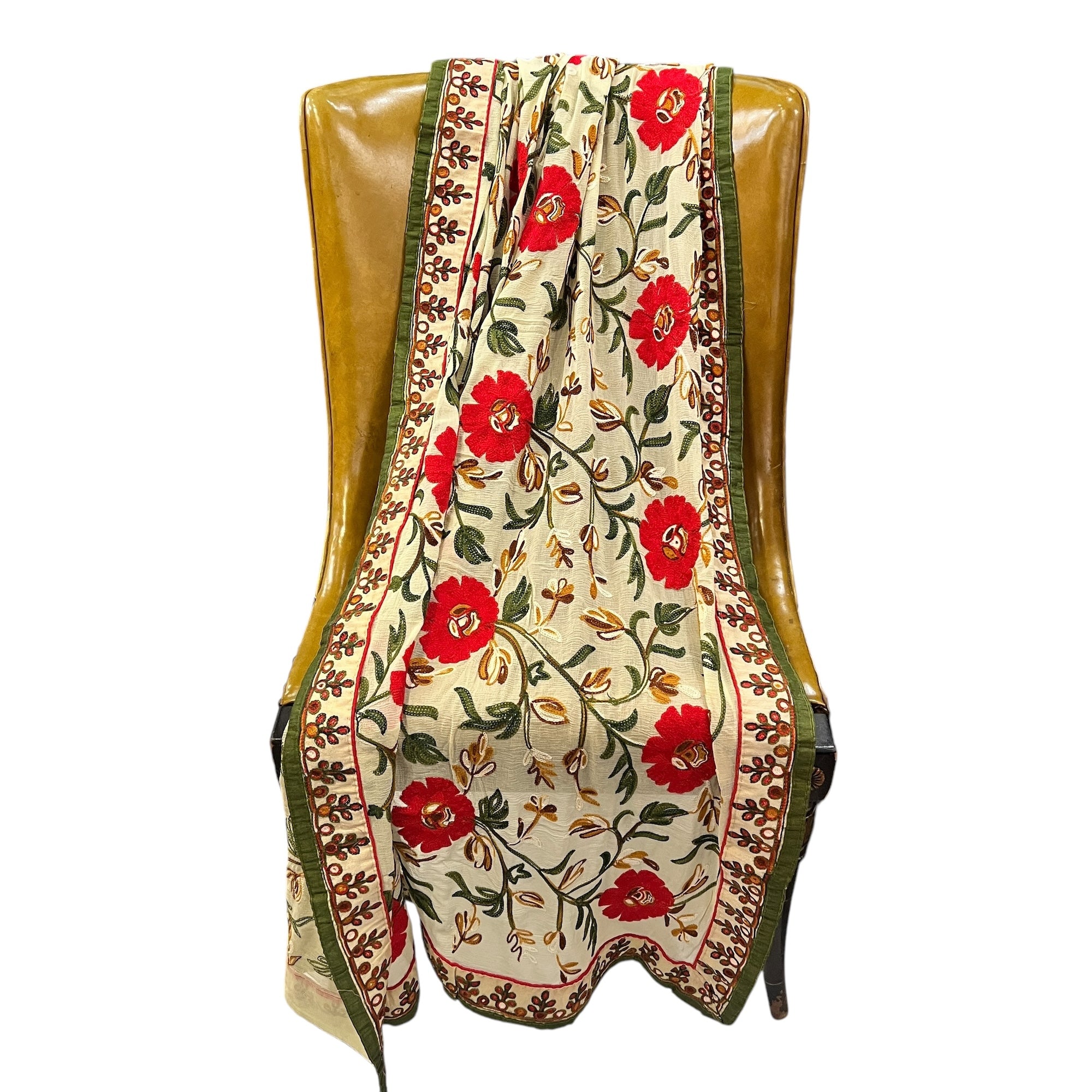 Multicolor Embroidered Dupatta 9027 - Vintage India NYC