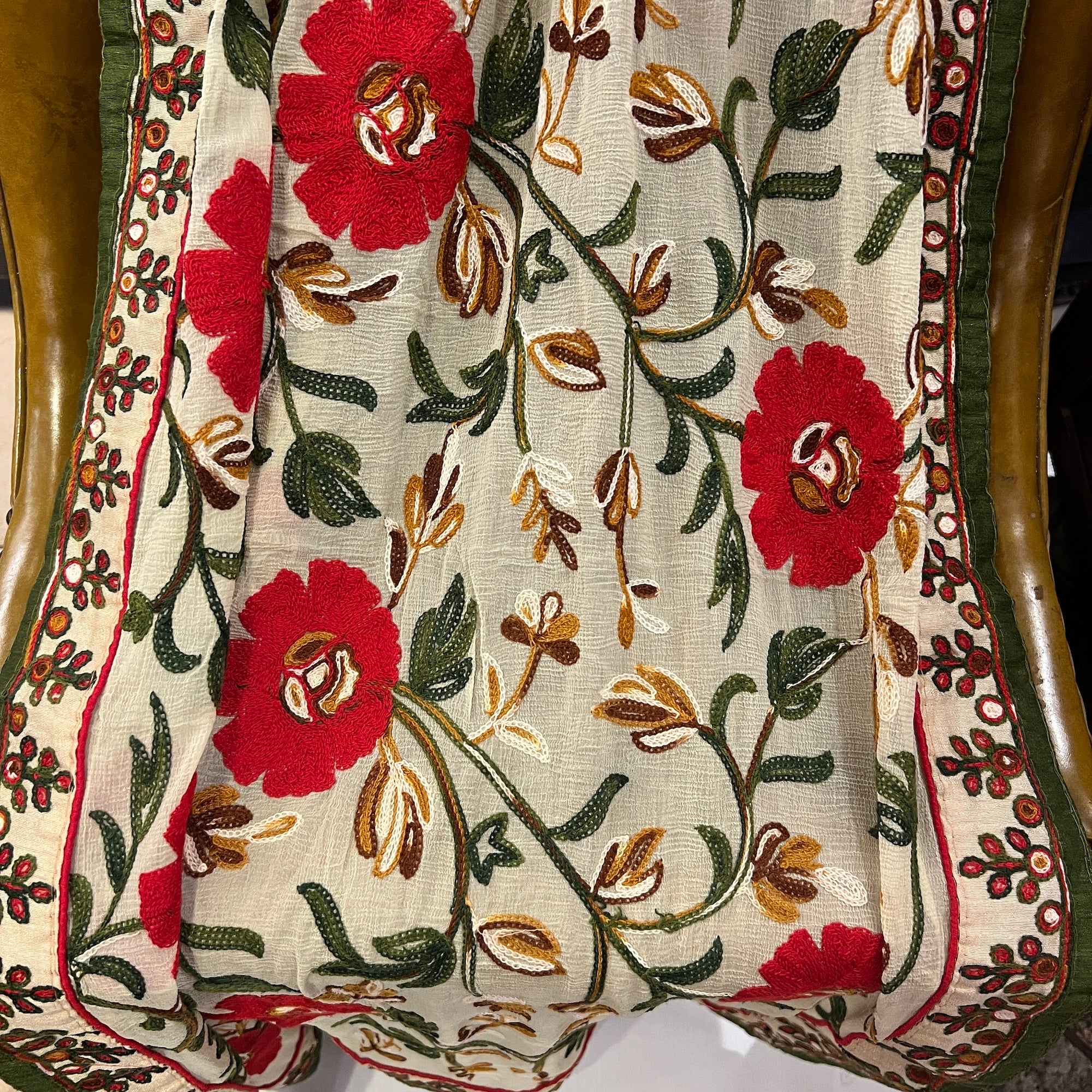 Multicolor Embroidered Dupatta 9027 - Vintage India NYC