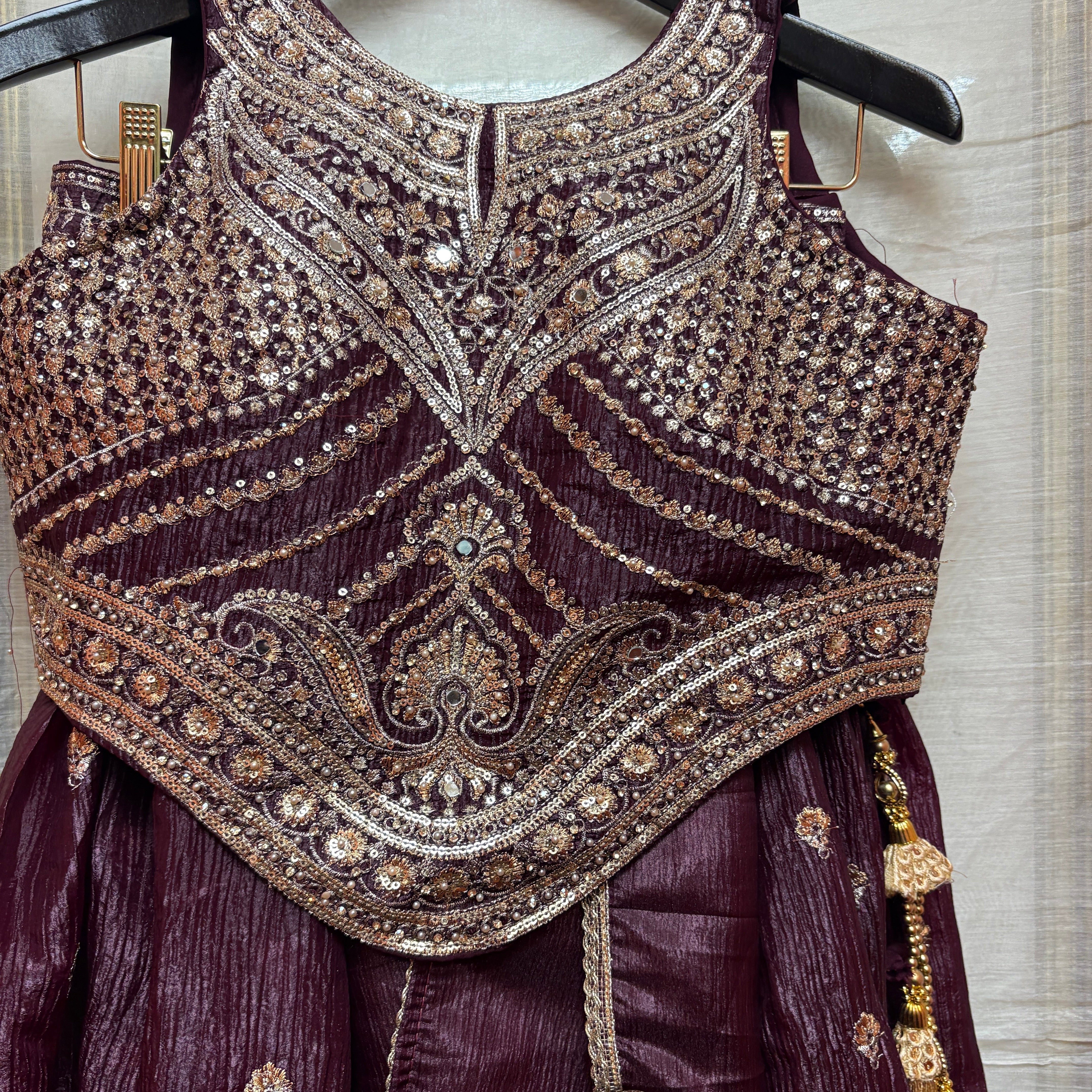 Q Gold Embroidered Lehenga Sets-2 Colors