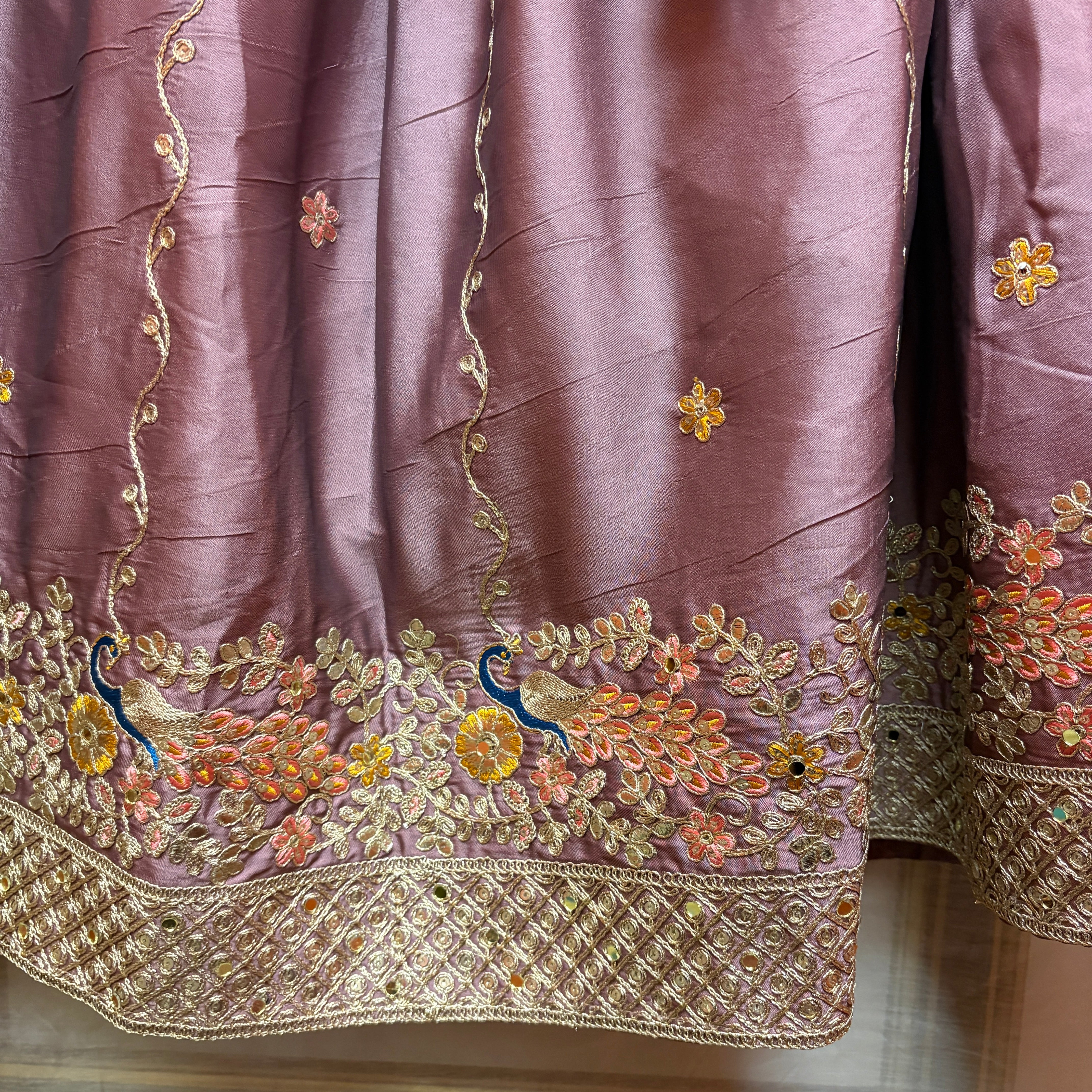 Q Floral Embroidered Lehenga Sets-2 Colors - Vintage India NYC