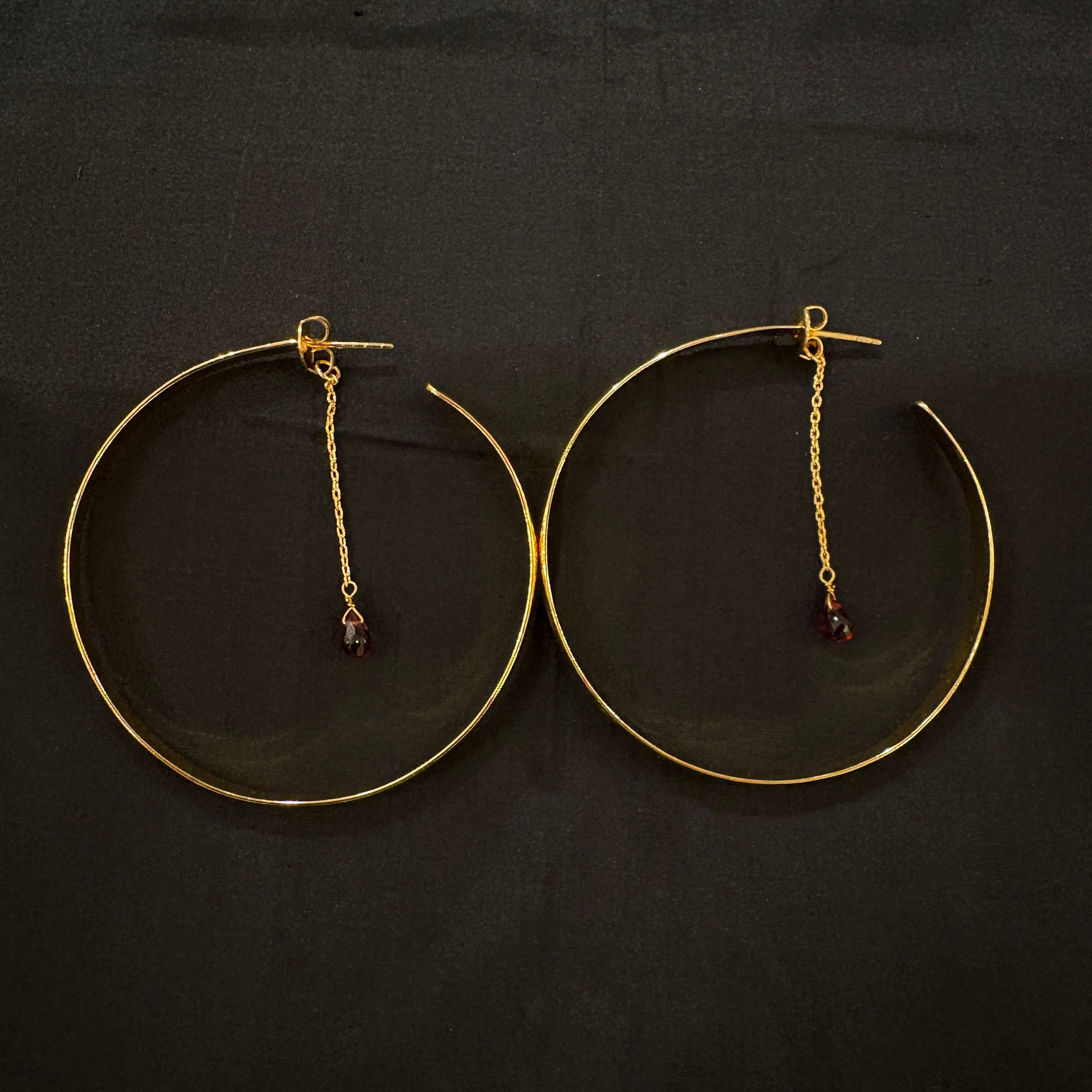 MK Semi Precious Large Hoop Earrings