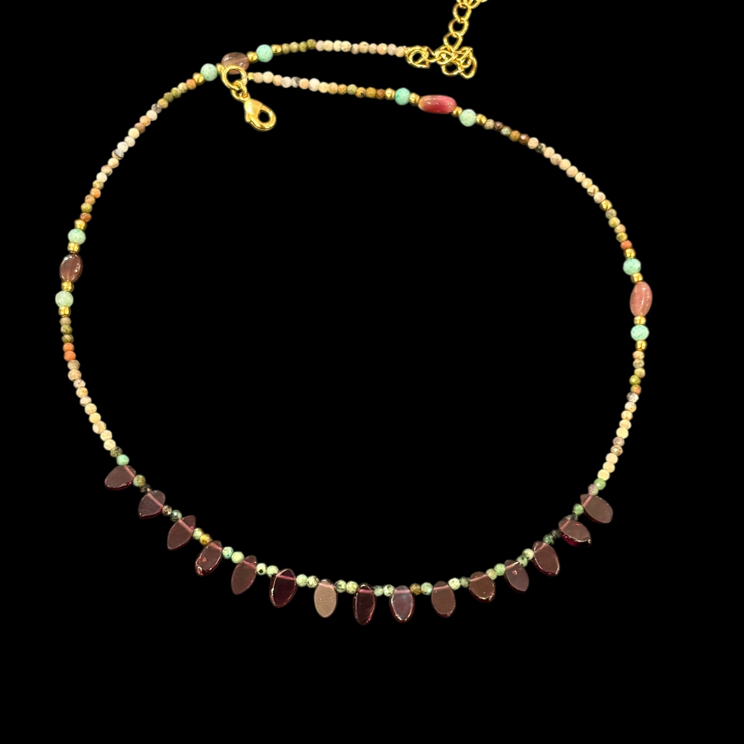 MK Semi Precious Stone Chokers-Colors - Vintage India NYC