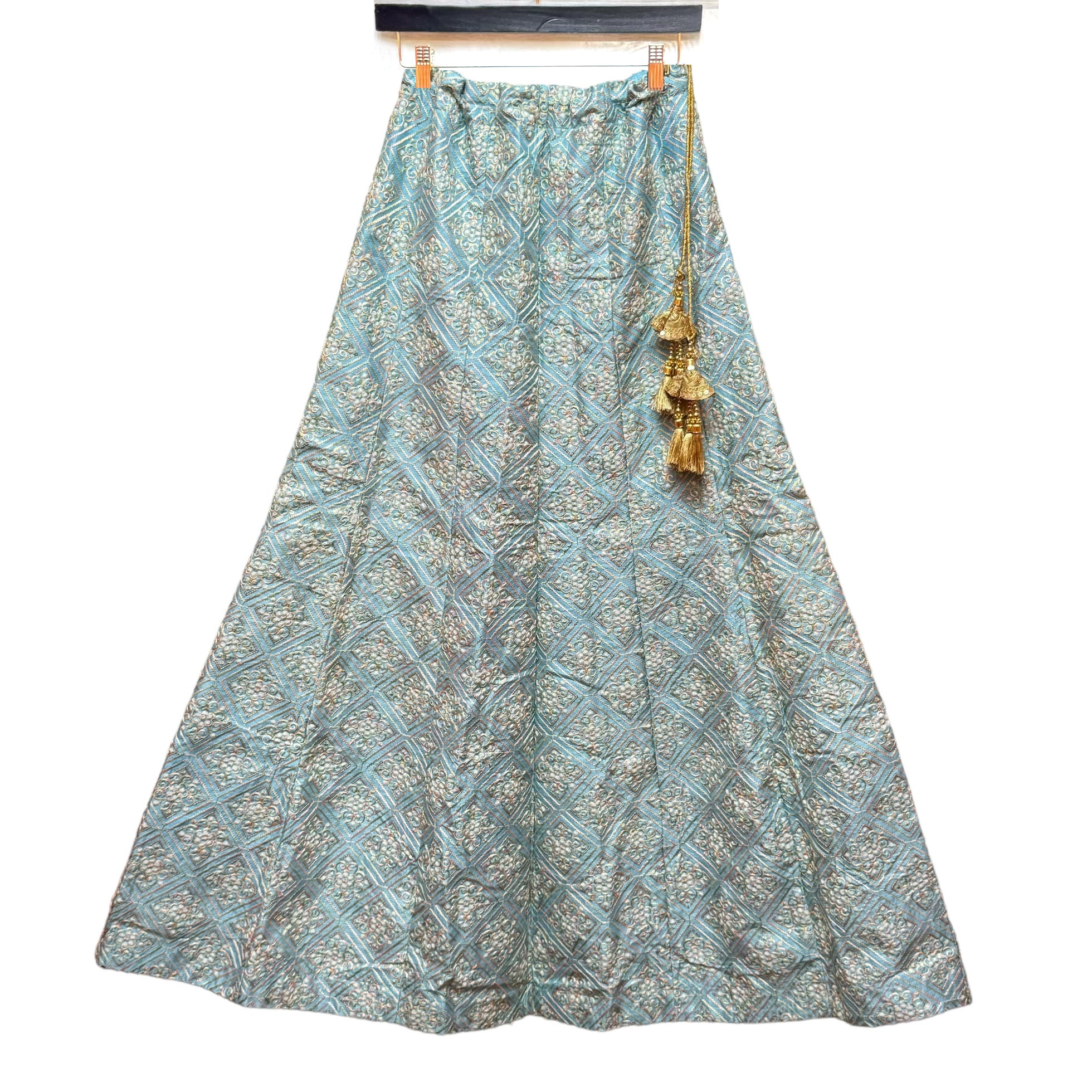 Q Diamond Flower Embroidered Lehenga - Vintage India NYC