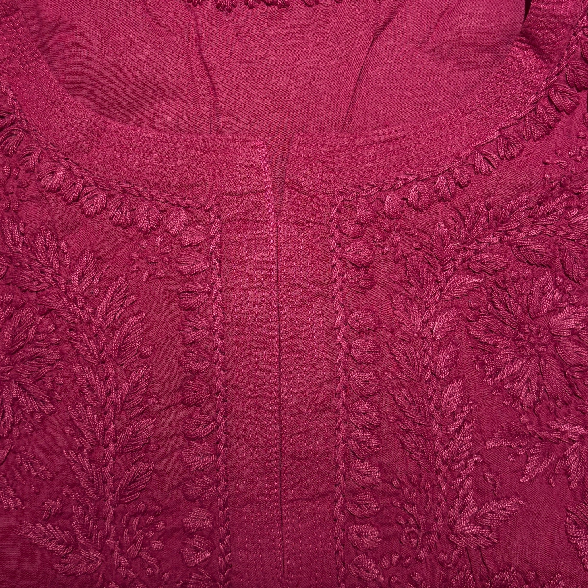 MA Short Embroidered Cotton Kurti-Size 38