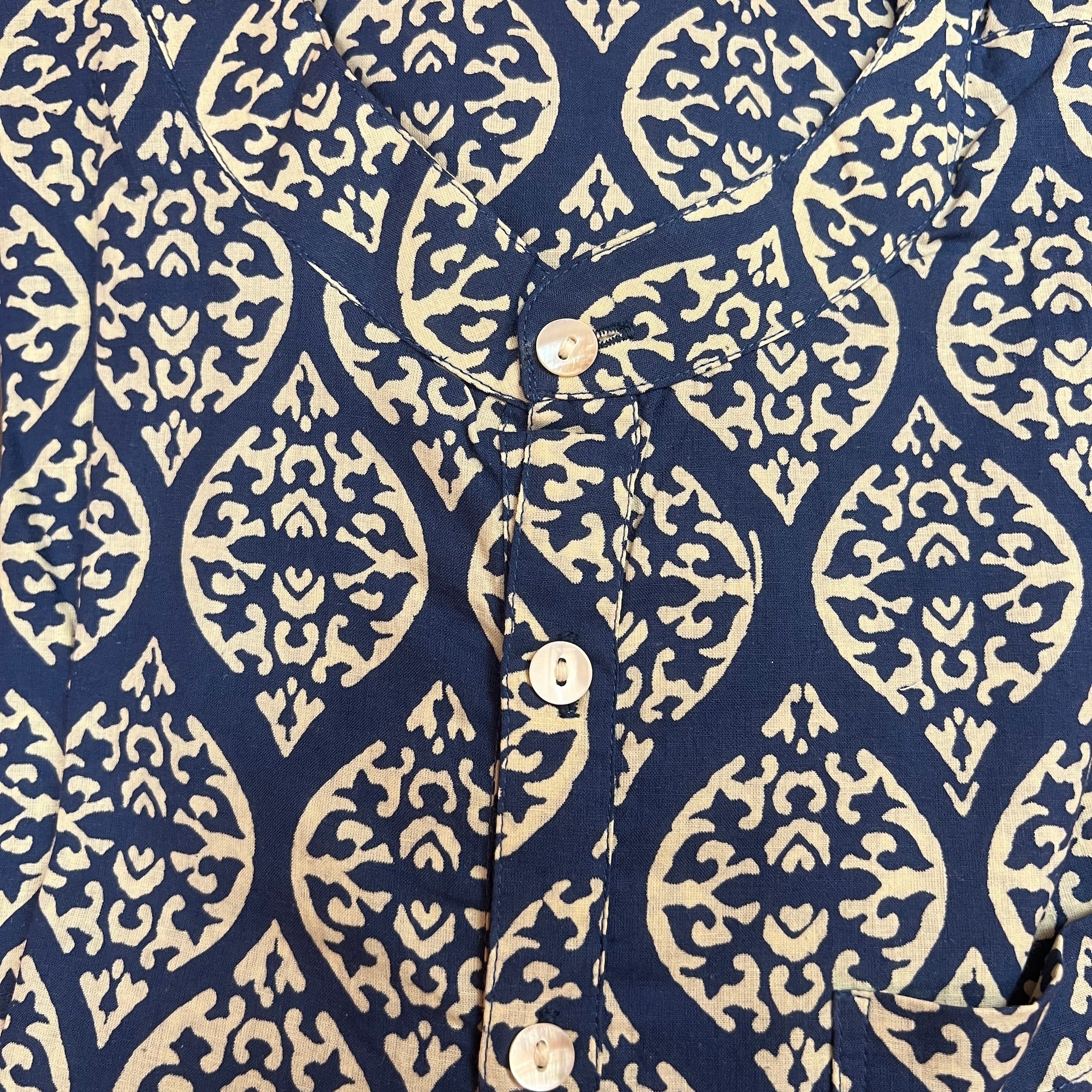 AR Mens Block Print Short Kurta 4 - Vintage India NYC