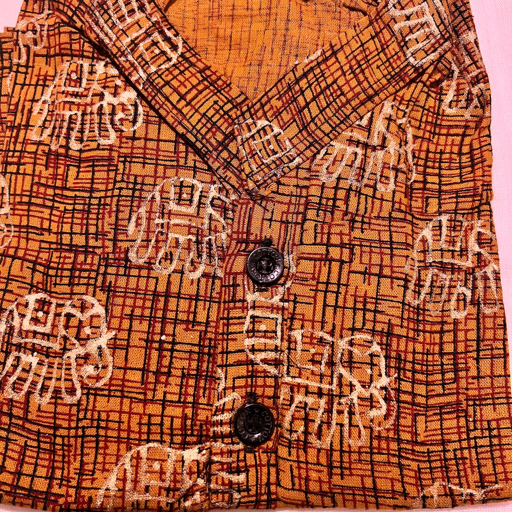 Boys Cotton Kurtas Gold Print-1 year old - Vintage India NYC