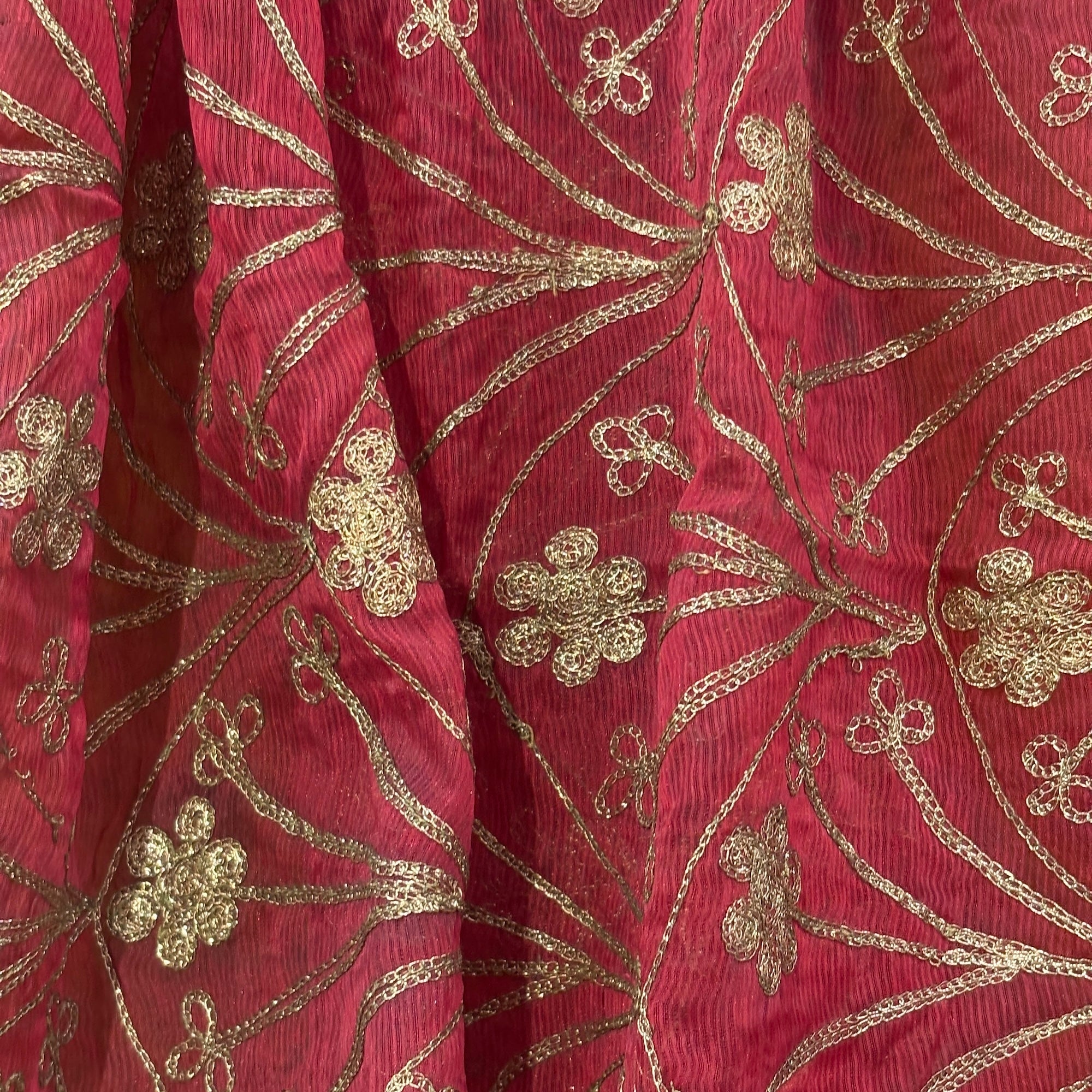 Brick Red Silk Zari Dupatta