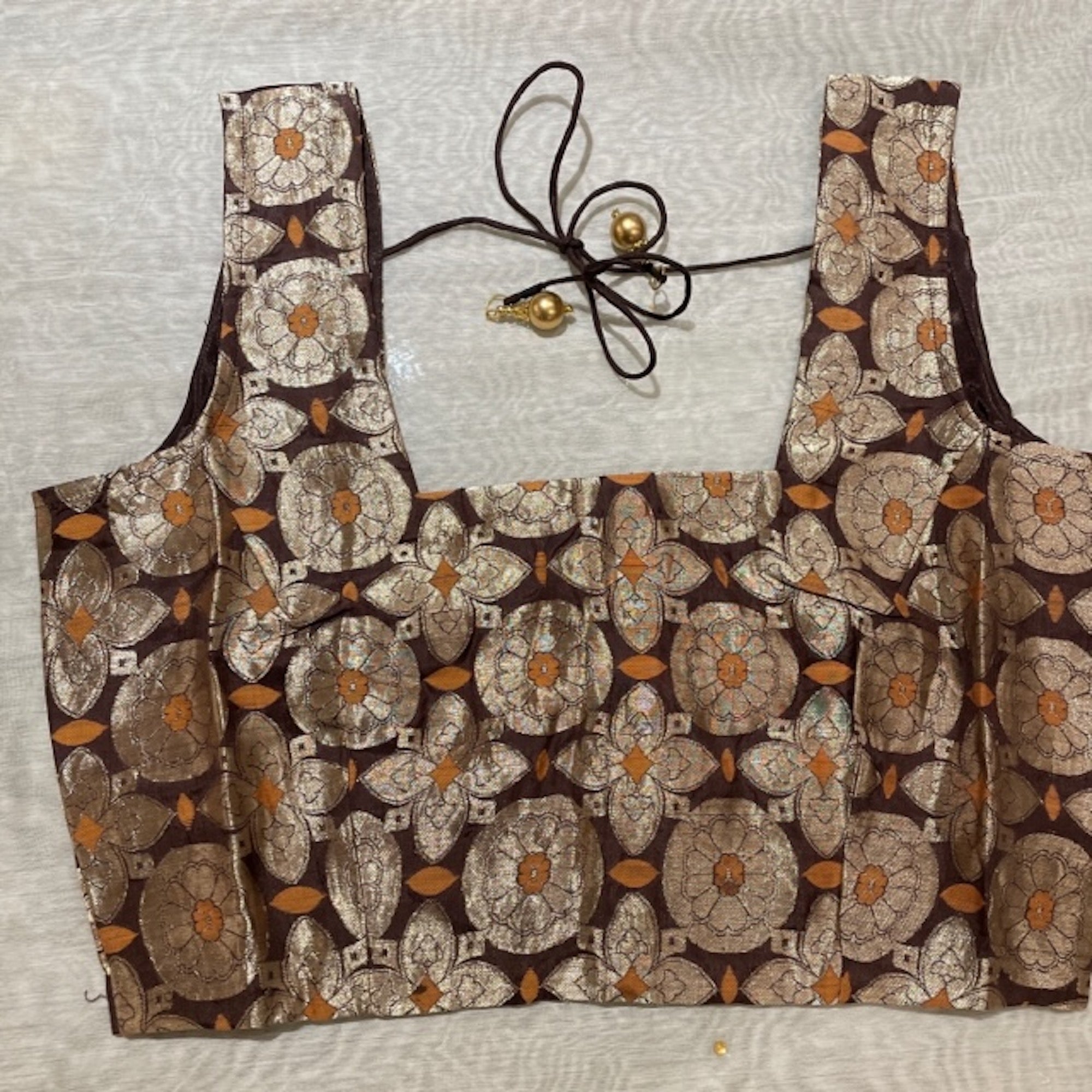 Brocade Saree Blouses-Size 36 - Vintage India NYC