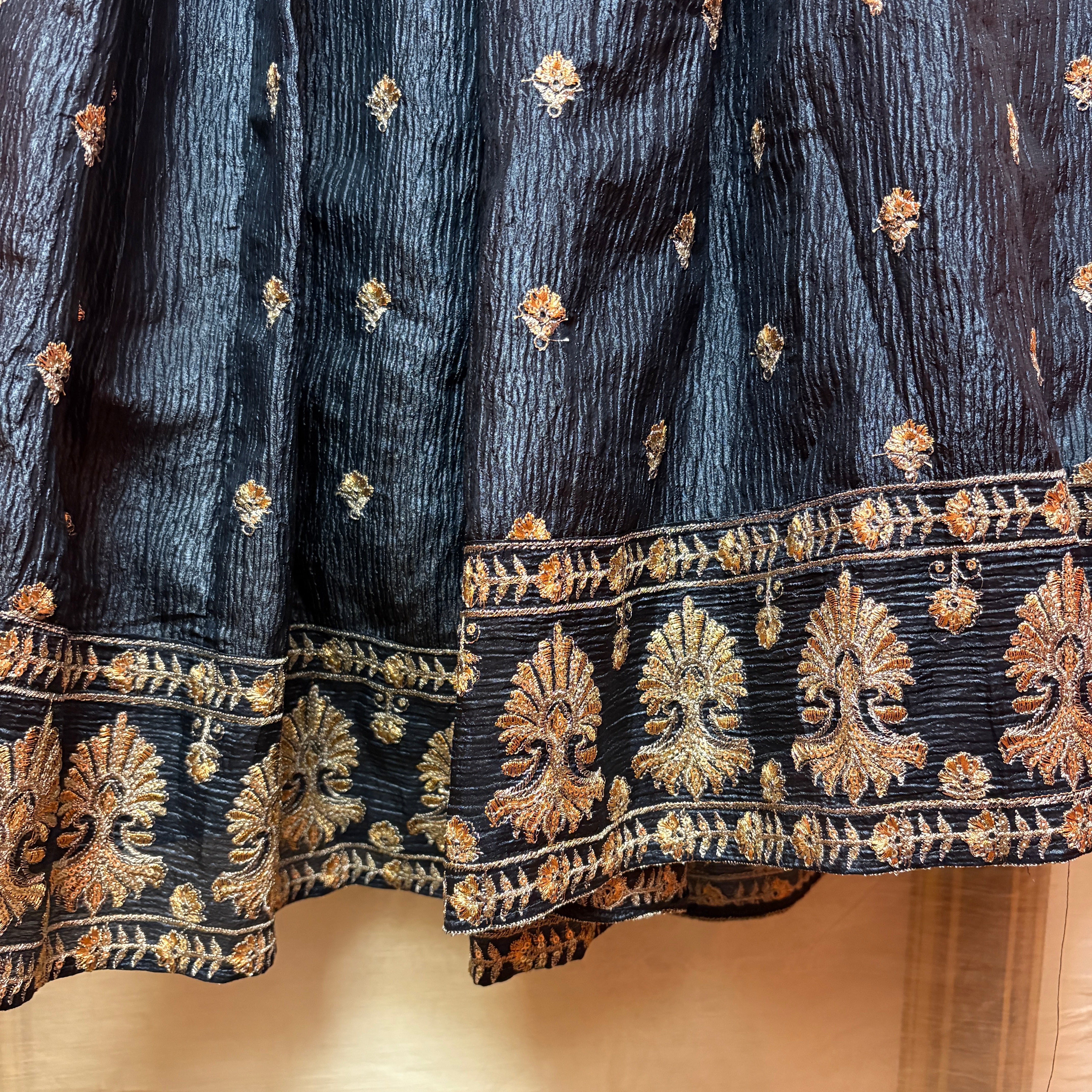 Q Gold Embroidered Lehenga Sets-2 Colors