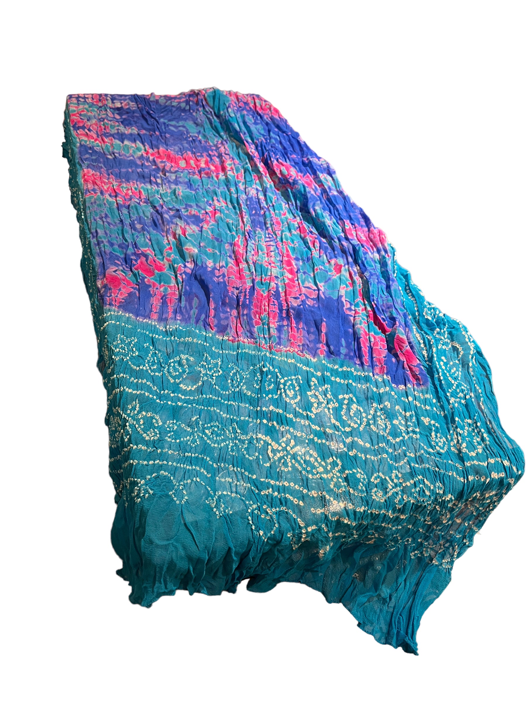 Shibori Bandhani Silk Crepe Scarves -6 Colors - Vintage India NYC