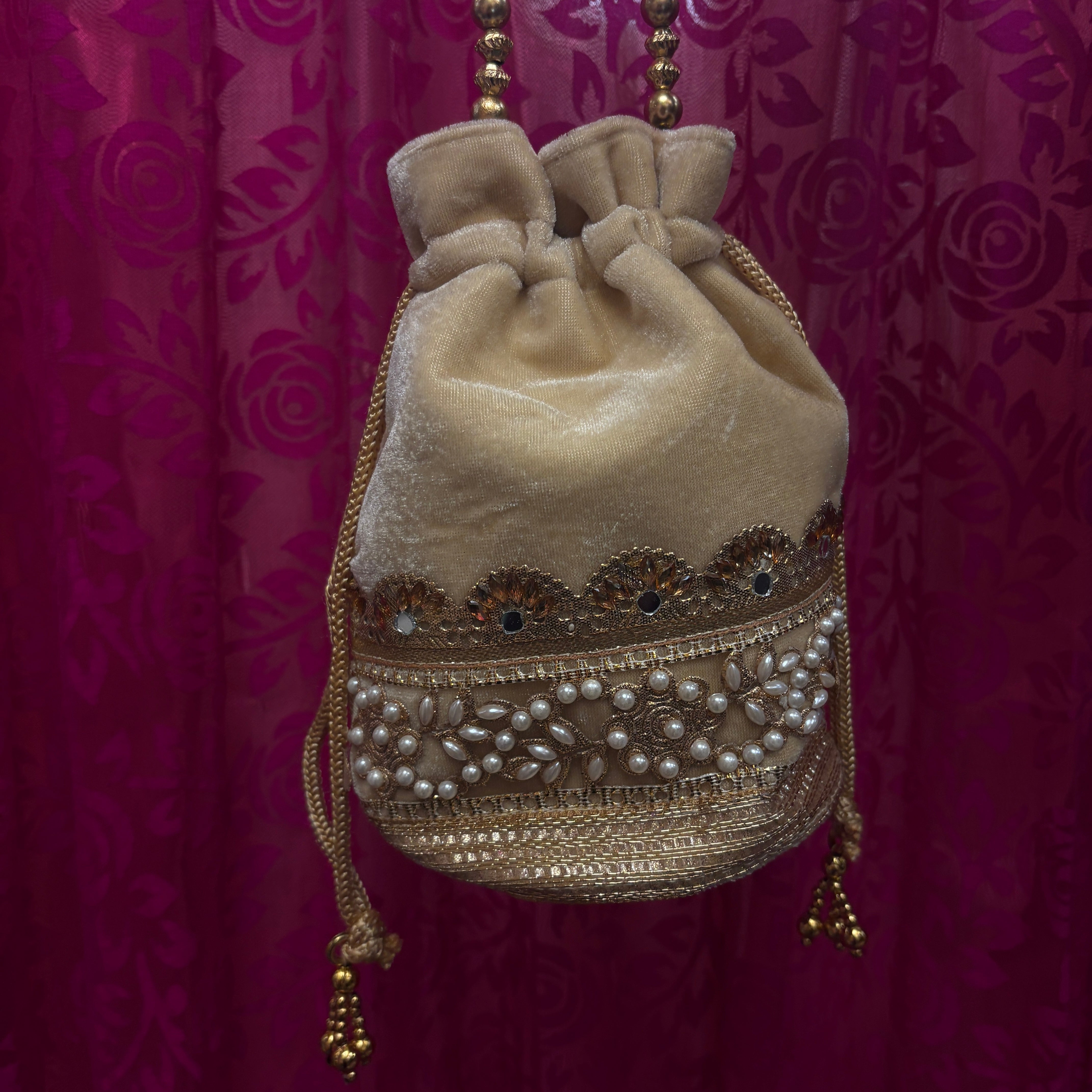 Velvet Potli Bag Floral