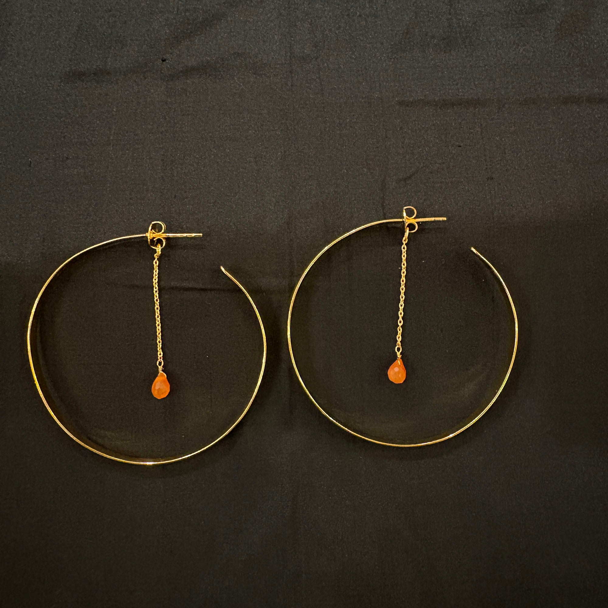 MK Semi Precious Large Hoop Earrings