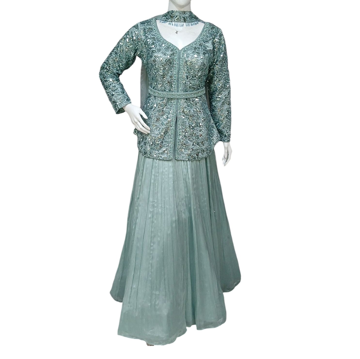 Long Blouse Lehenga Set -3 Colors - Vintage India NYC