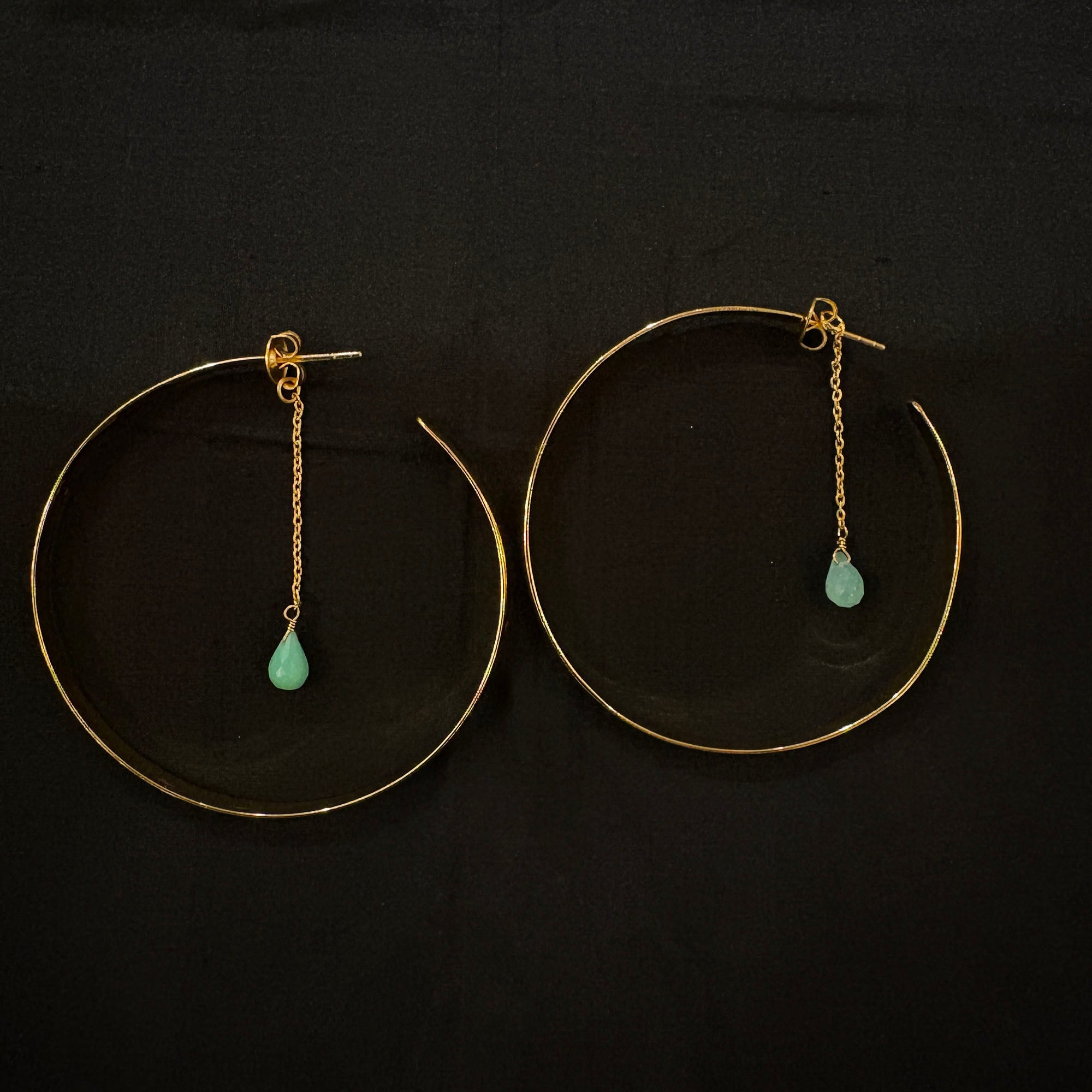 MK Semi Precious Large Hoop Earrings - Vintage India NYC