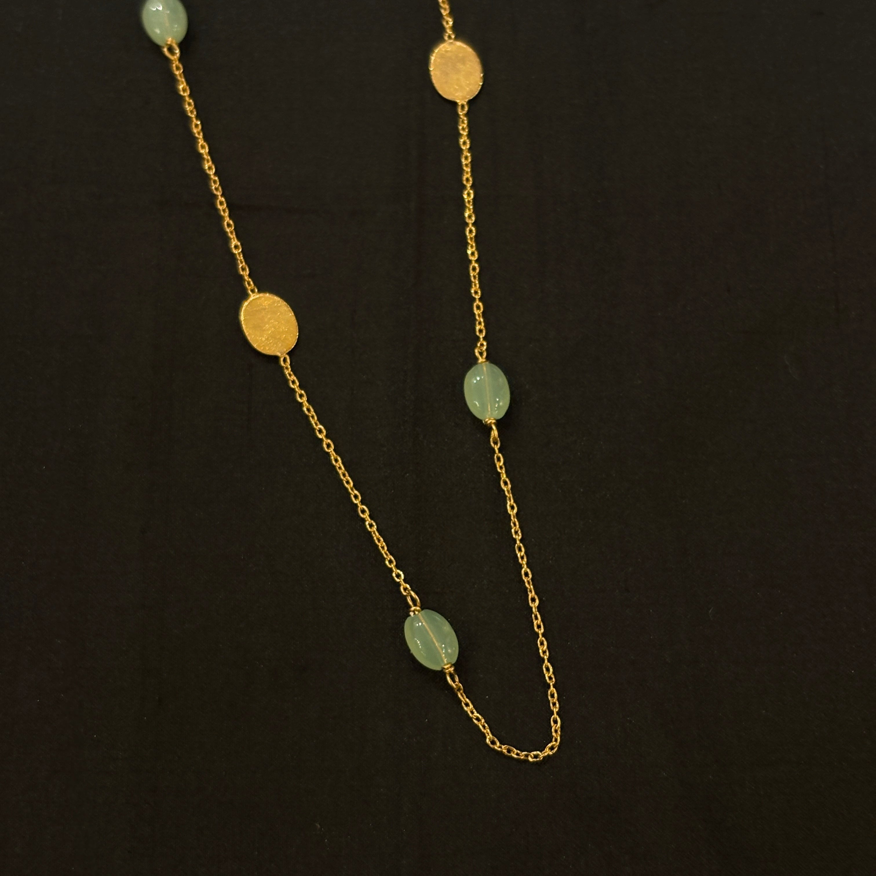 MK Semi Precious Gold Necklace-Colors - Vintage India NYC