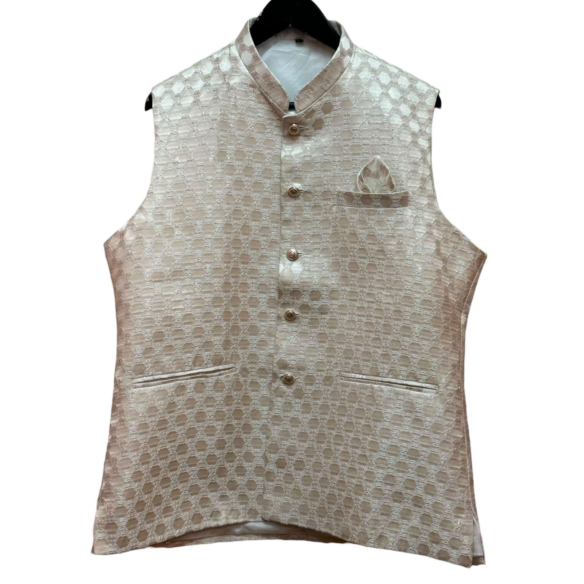 Cream Brocade Vest - Vintage India NYC
