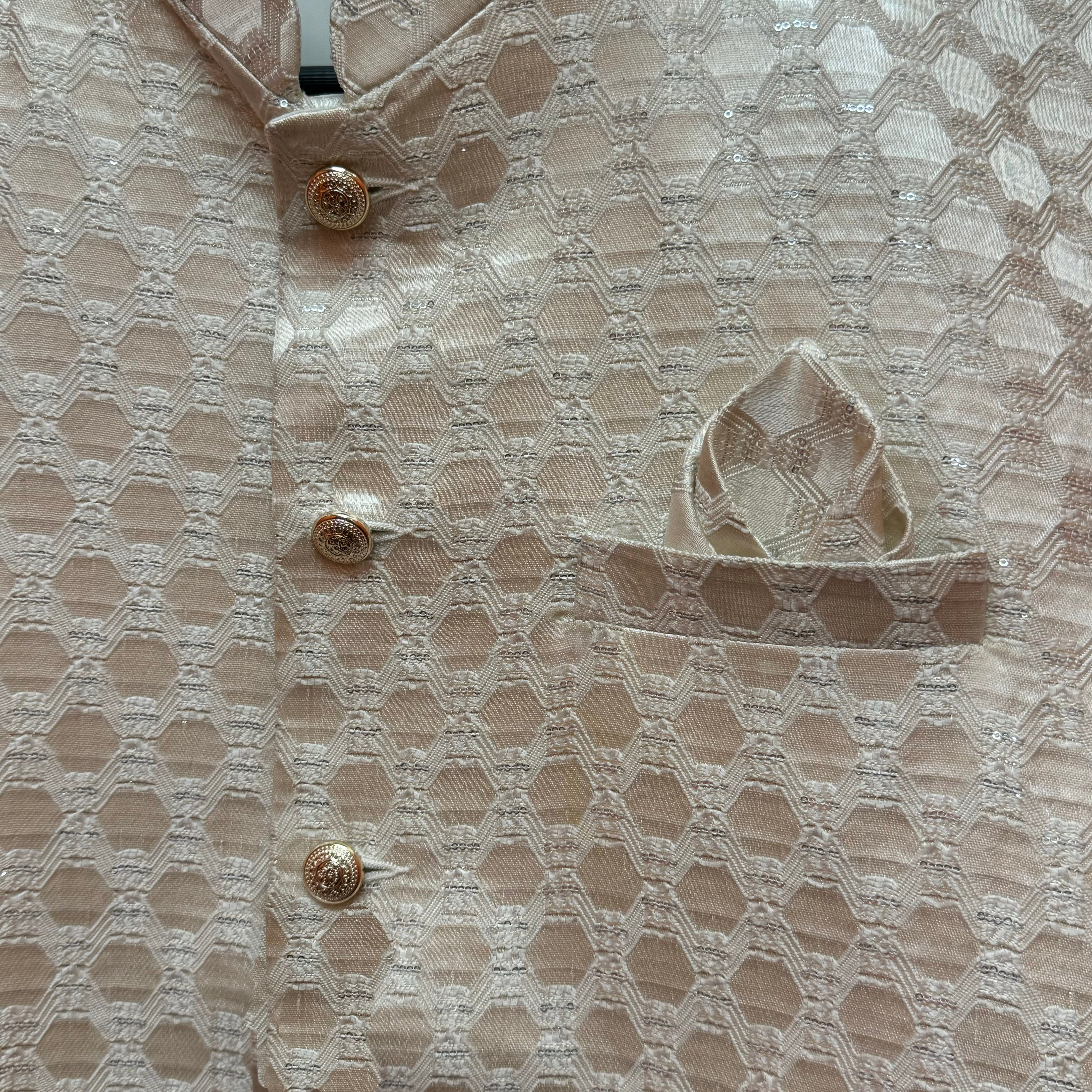 Cream Brocade Vest - Vintage India NYC