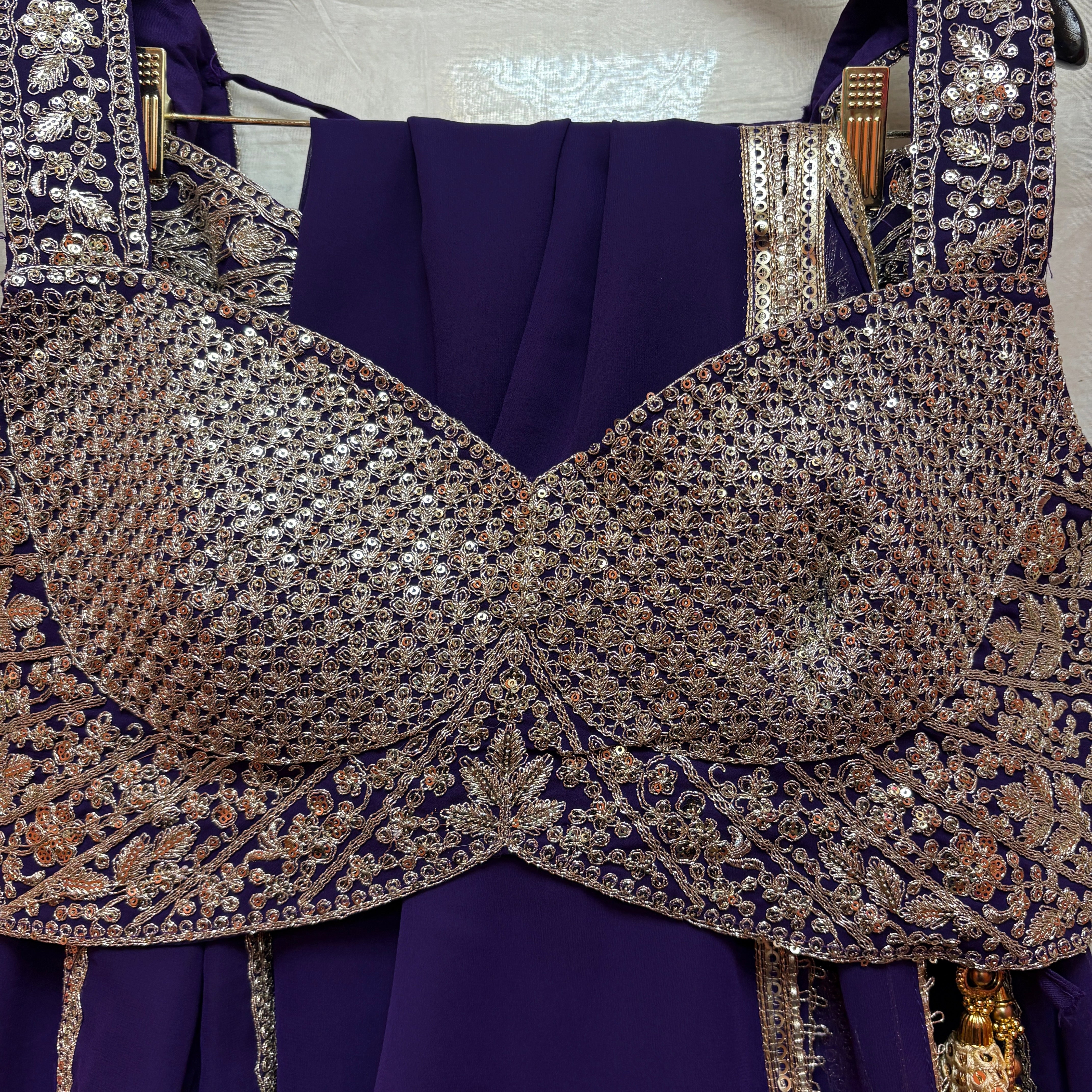 Heavy Dark Purple Lehenga Set