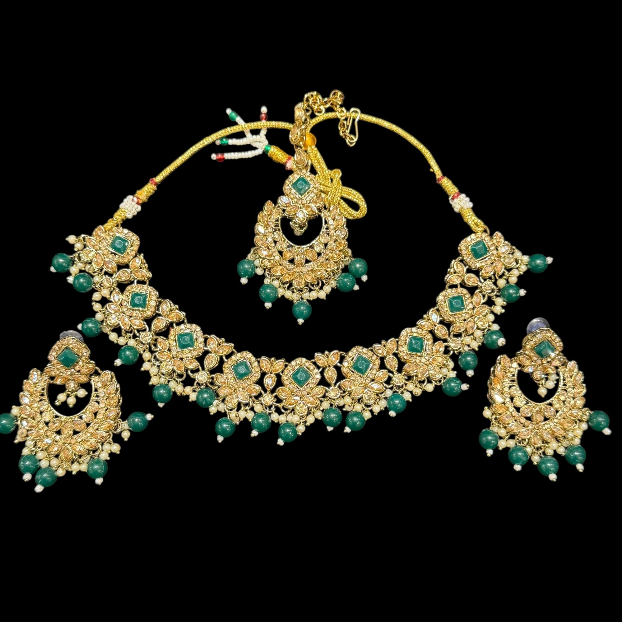 DT Chandbali Diamond Necklace Sets-Many Colors