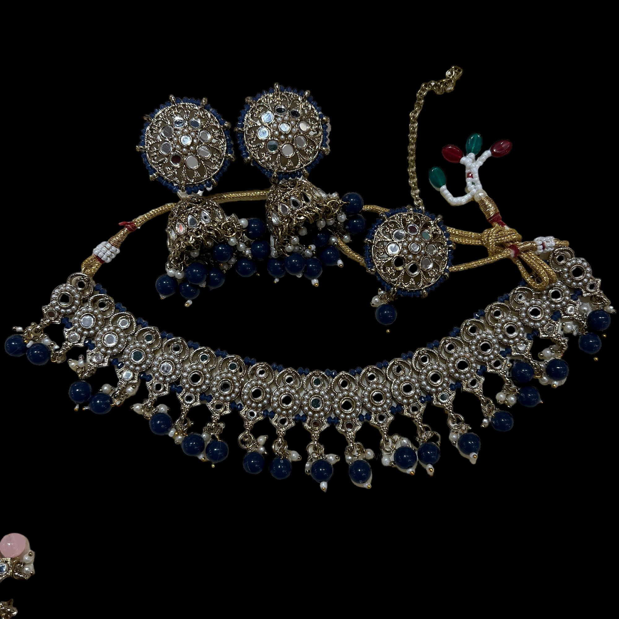 DT Jhumka Necklace Sets 4 - Vintage India NYC