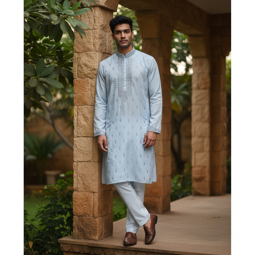 DT Pastel Embroidered Kurta Set-2 Colors