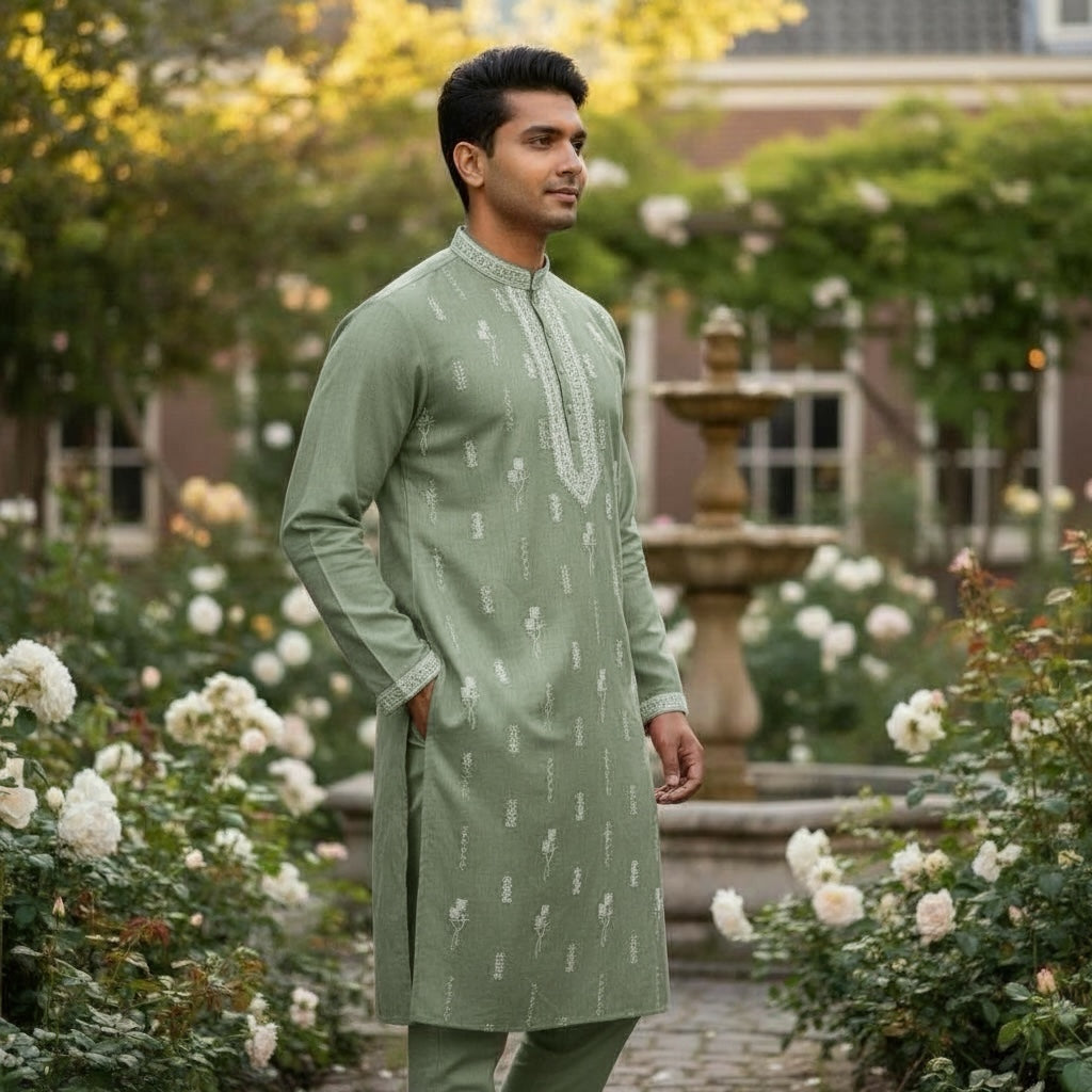 DT Neckwork Butti Kurta-3 Colors