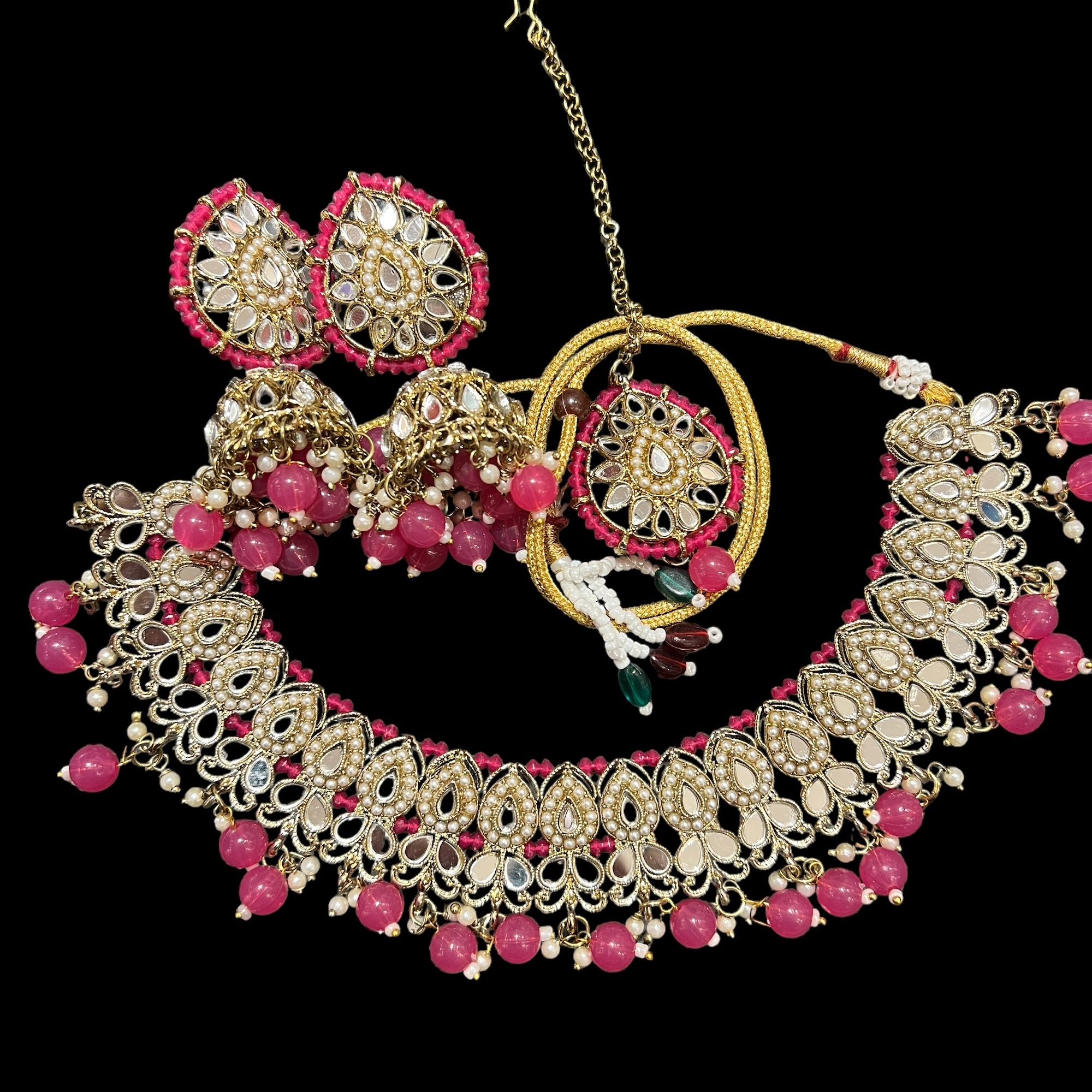 DT Jhumka Necklace Sets 3 - Vintage India NYC