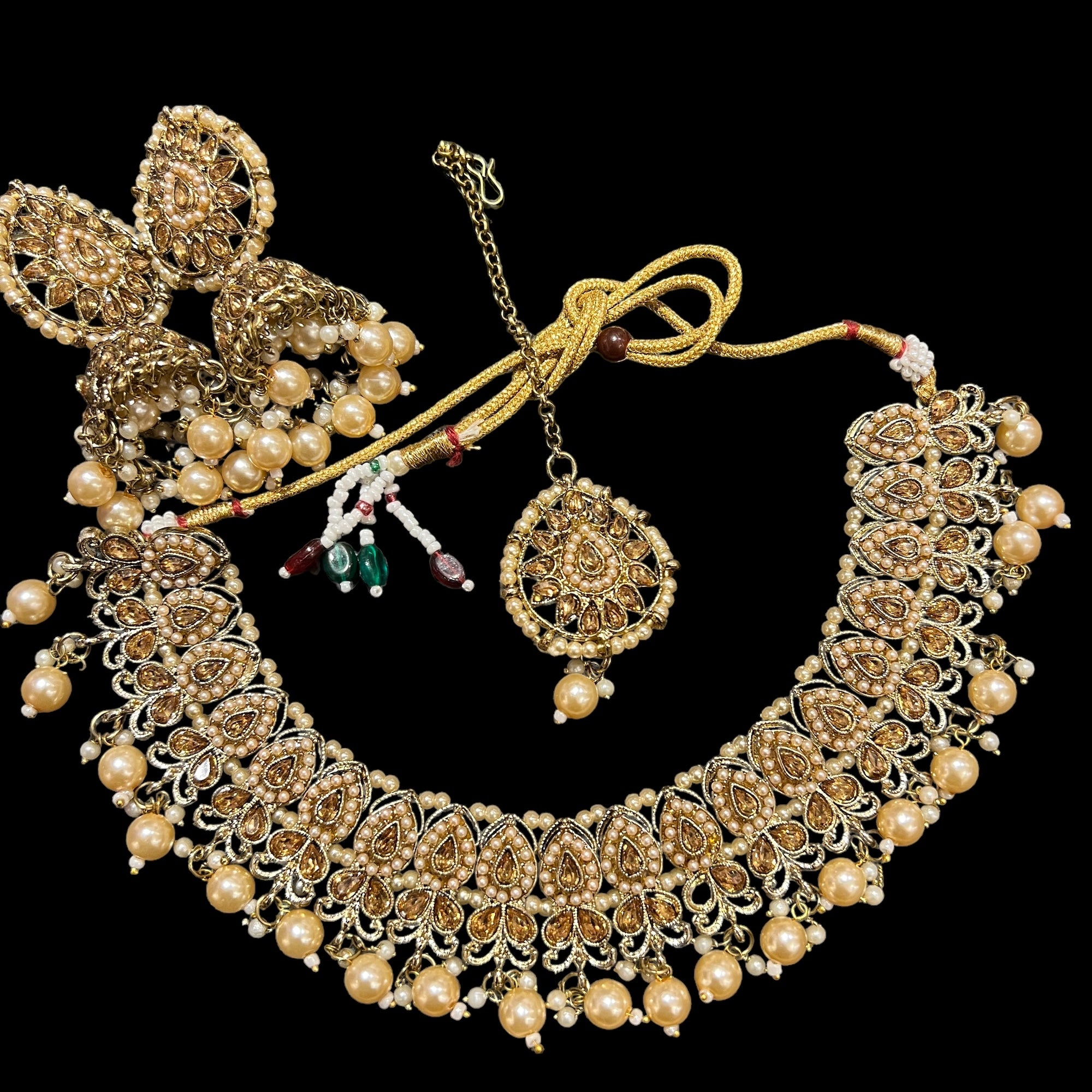 DT Jhumka Necklace Sets 3 - Vintage India NYC