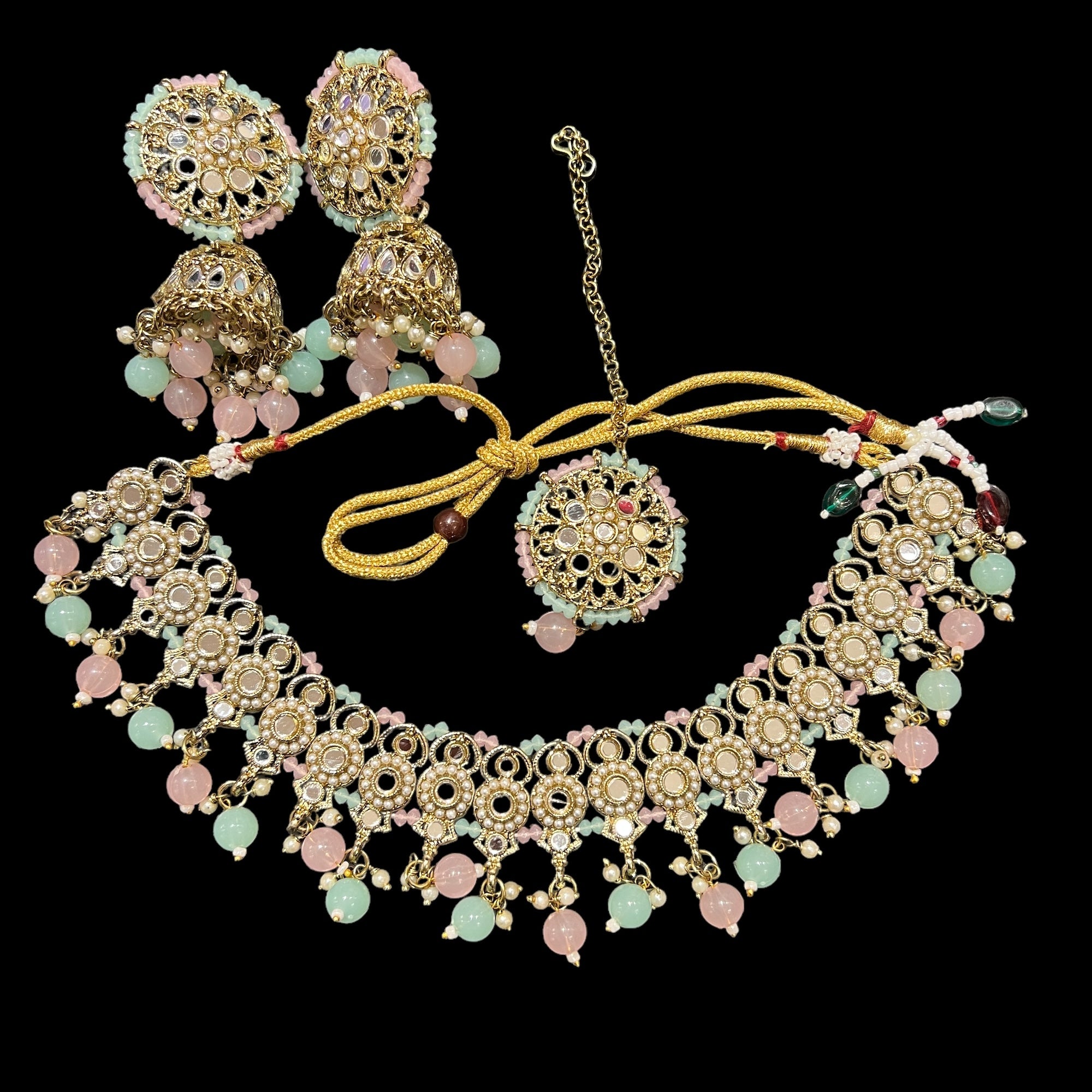 DT Jhumka Necklace Sets 4 - Vintage India NYC