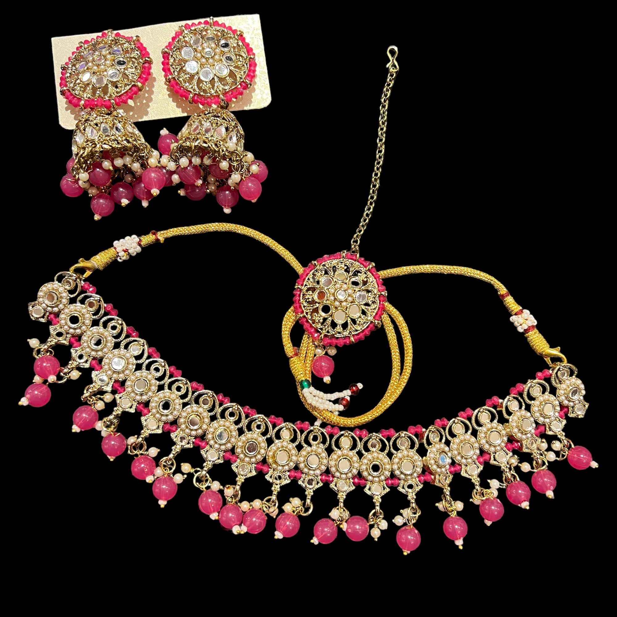 DT Jhumka Necklace Sets 4 - Vintage India NYC
