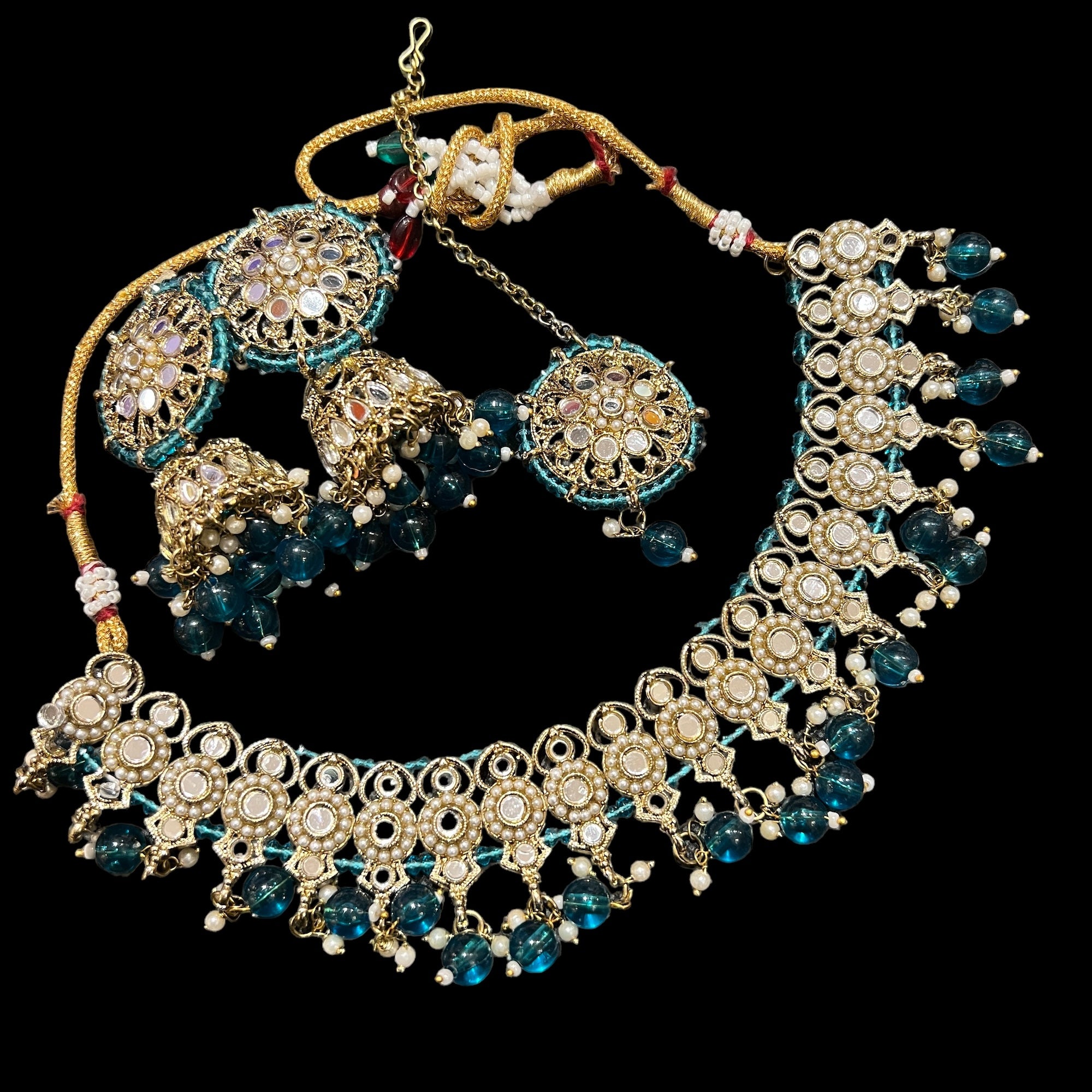 DT Jhumka Necklace Sets 4 - Vintage India NYC