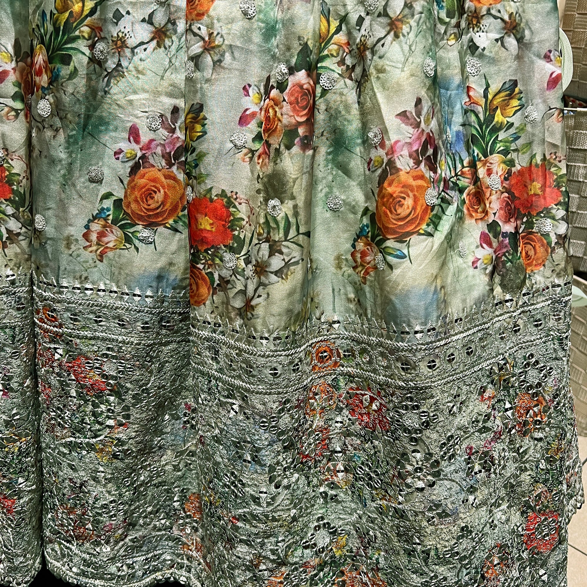 DT Mint Floral Lehenga Set - Vintage India NYC
