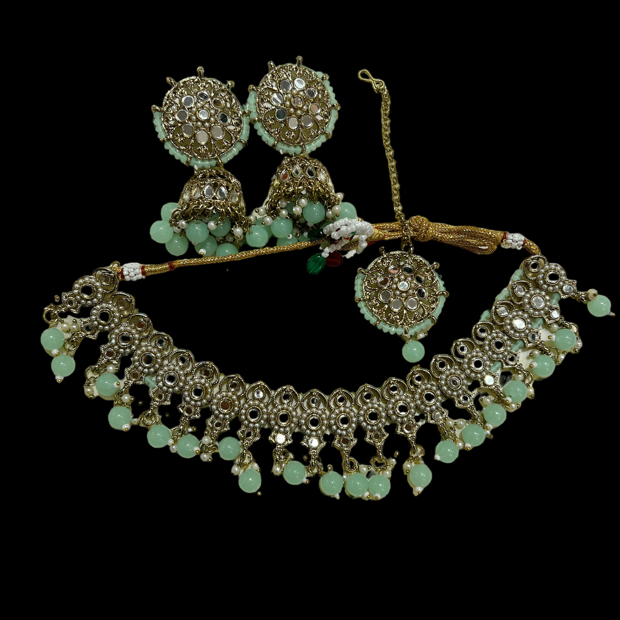 DT Jhumka Necklace Sets 4 - Vintage India NYC