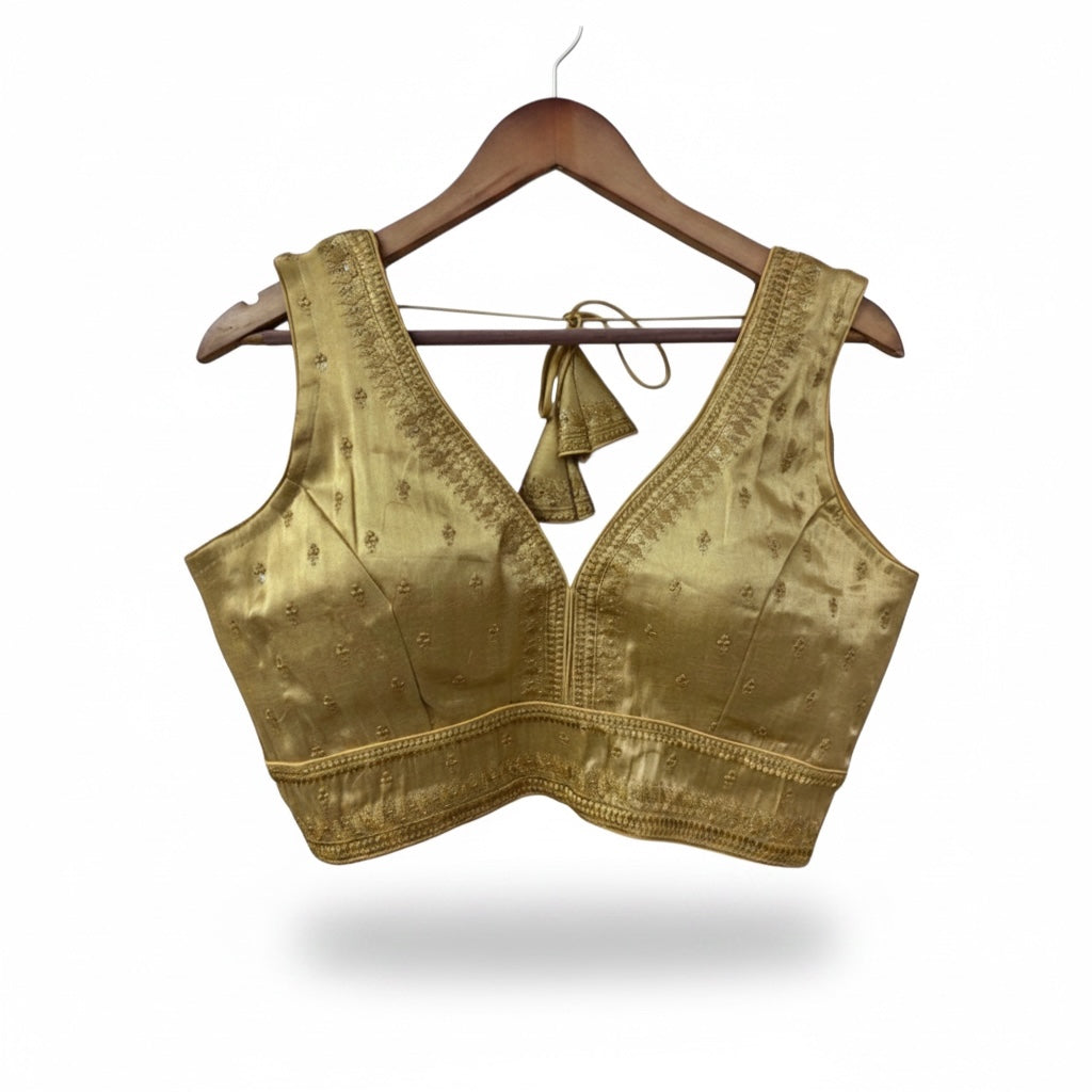 V Neck Silk Flower Blouse-Many Colors - Vintage India NYC