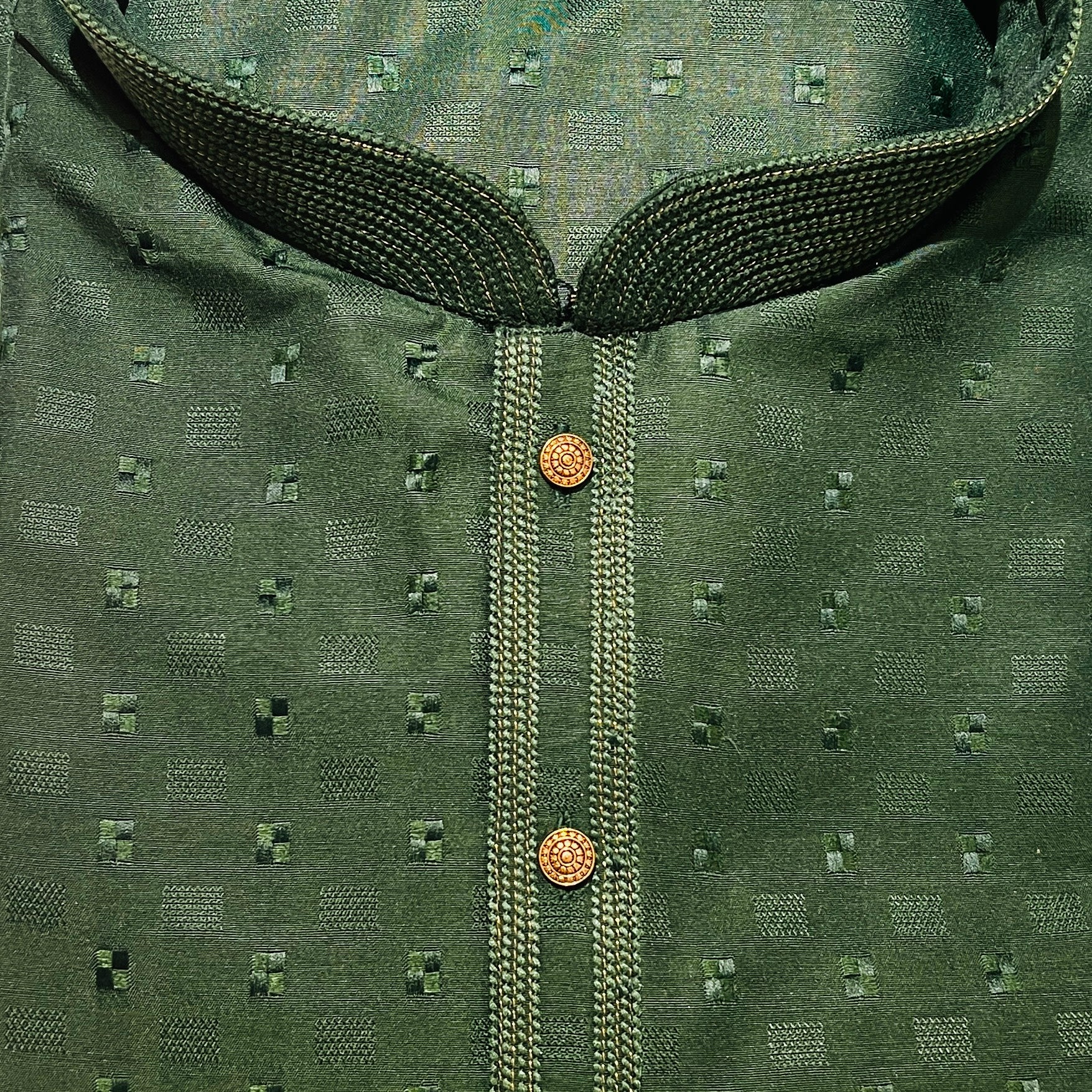YD Green Square Kurta - Vintage India NYC