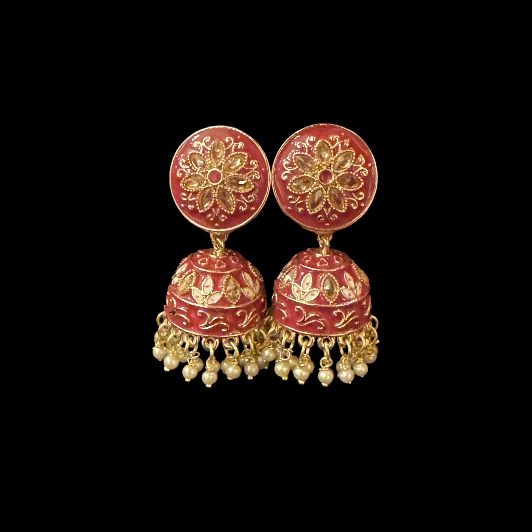 DT Meenakari Jhumka Earrings-Many Colors