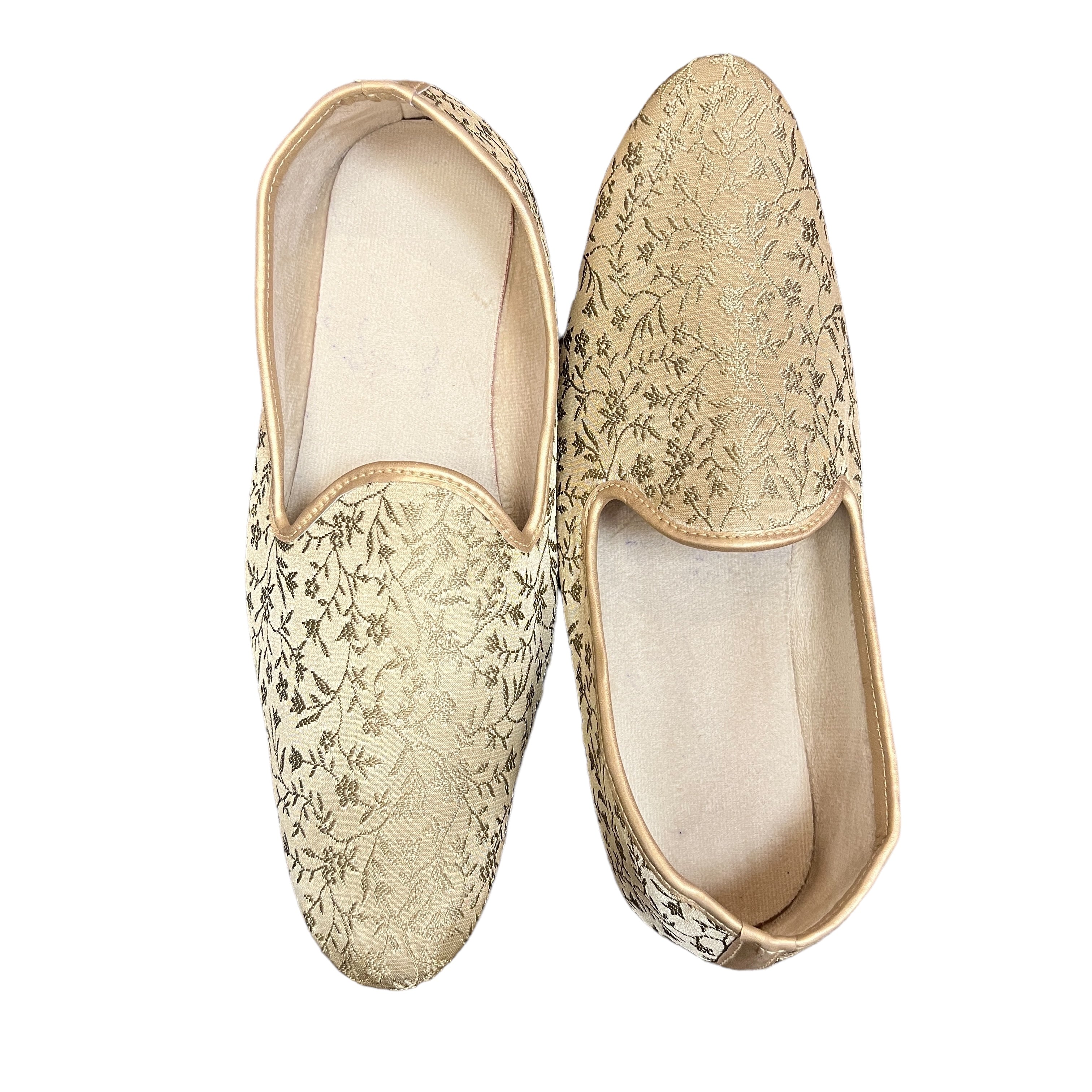 Dark Gold Floral Loafer - Vintage India NYC