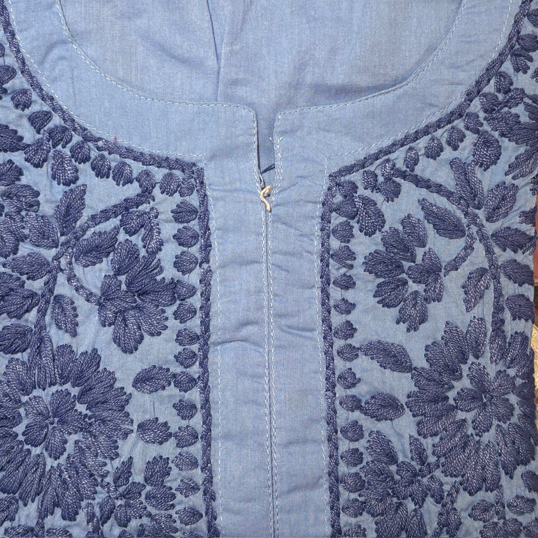 MA Short Embroidered Cotton Kurti-Size 34